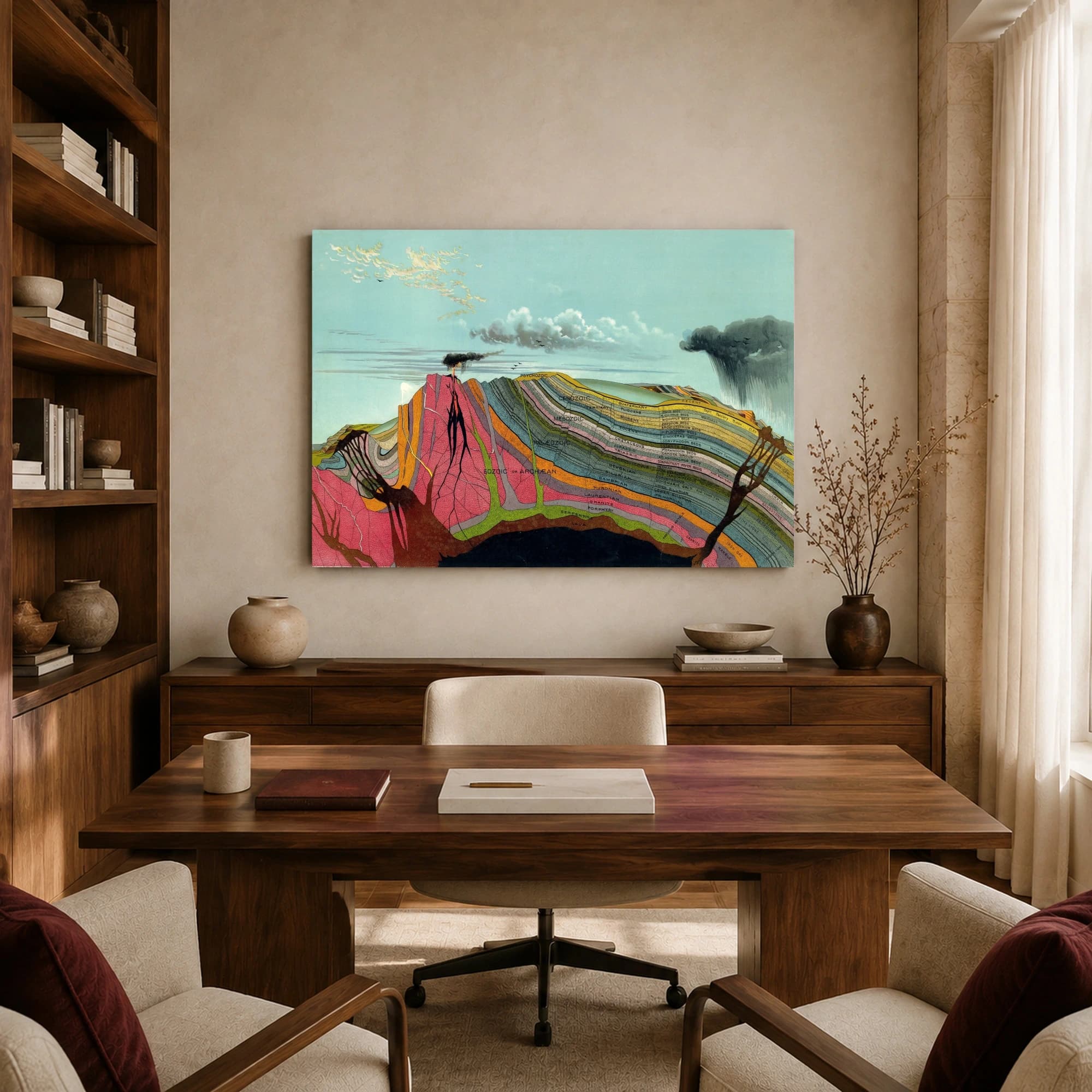 Vintage Geological Cross-Section Chart Canvas Print, view 8