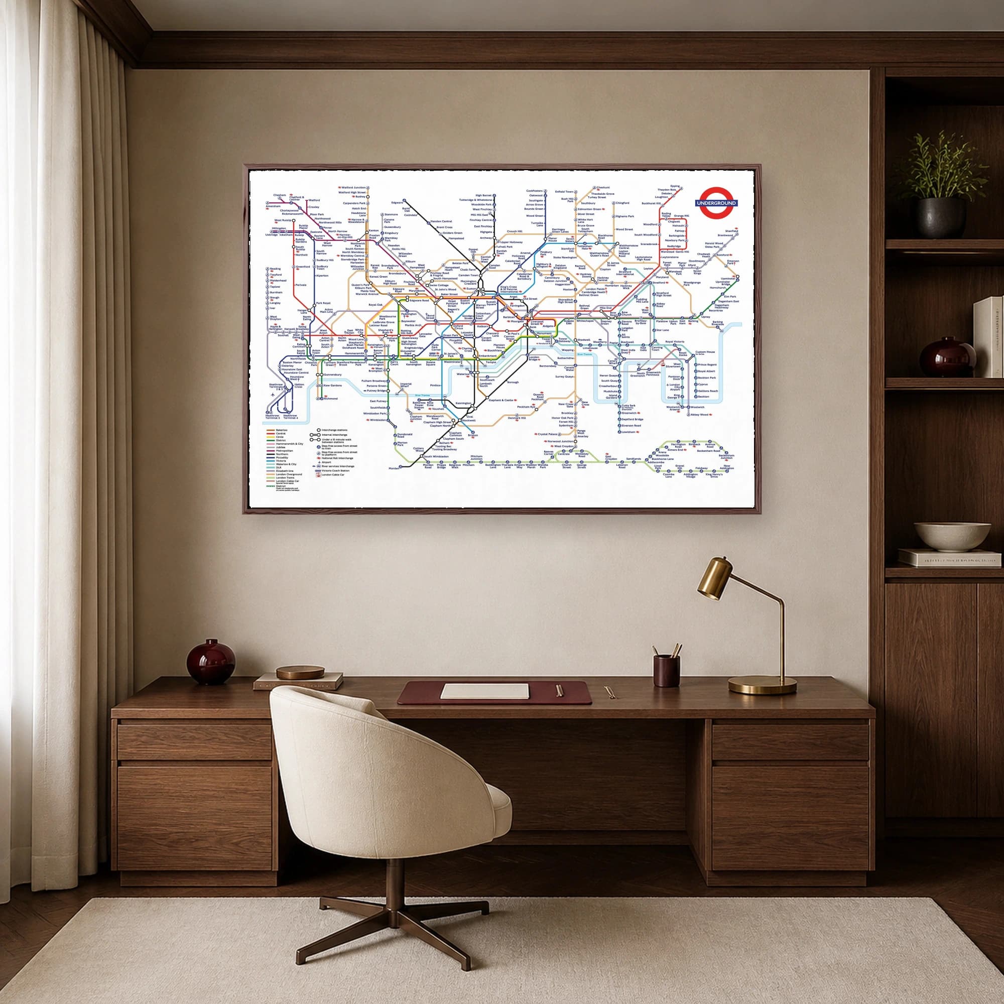 London Underground Transit Map Wall Art, view 6