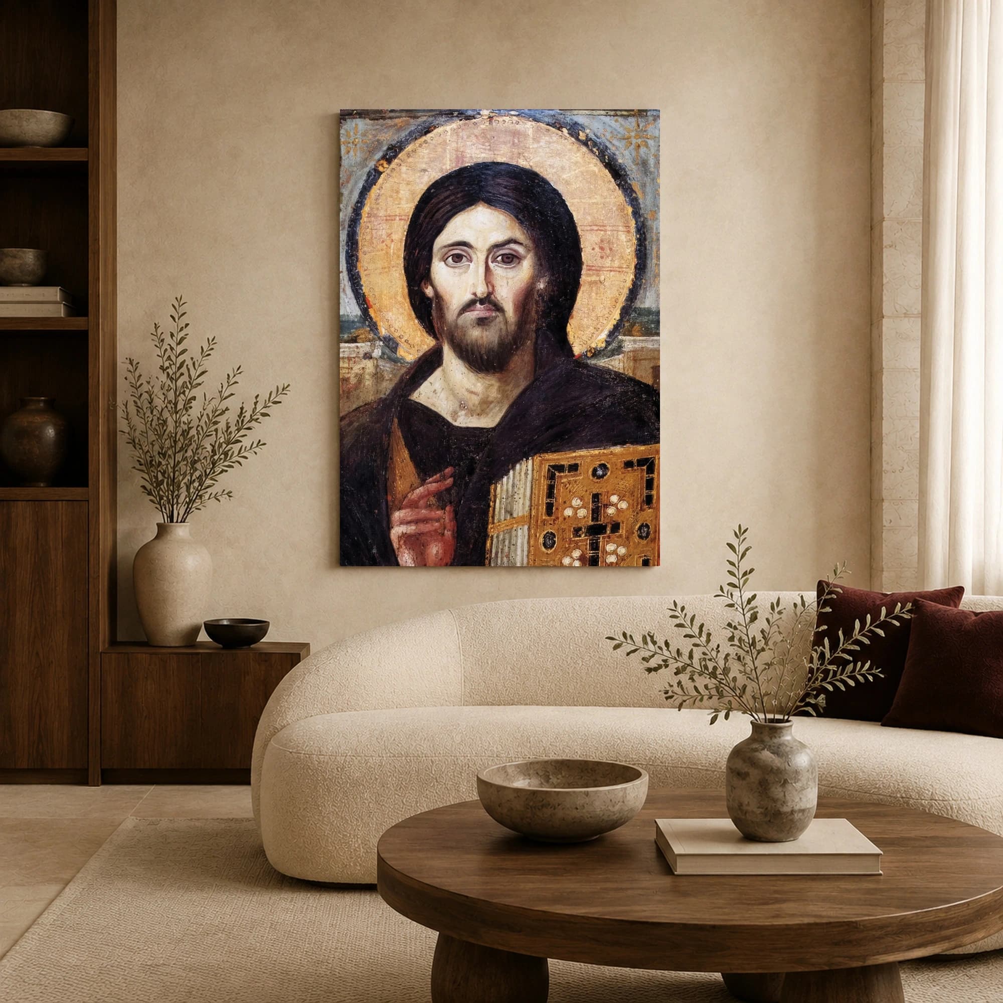 Christ Pantocrator Byzantine Icon Canvas Print, view 5