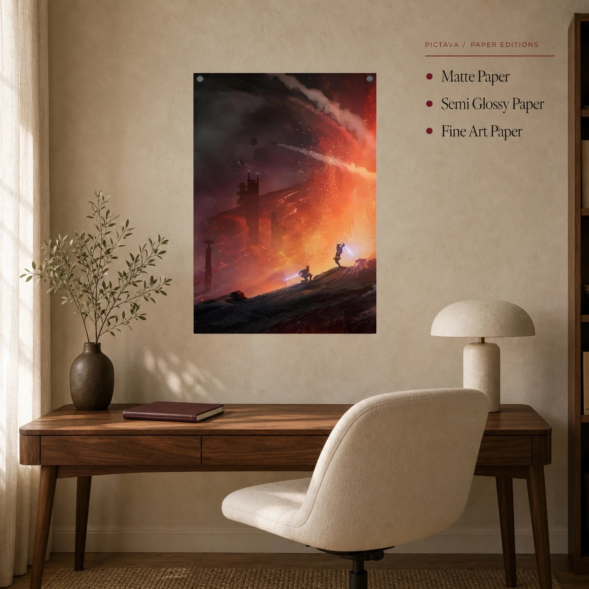 Mustafar Volcanic Duel Sci-Fi Canvas Wall Art, view 8