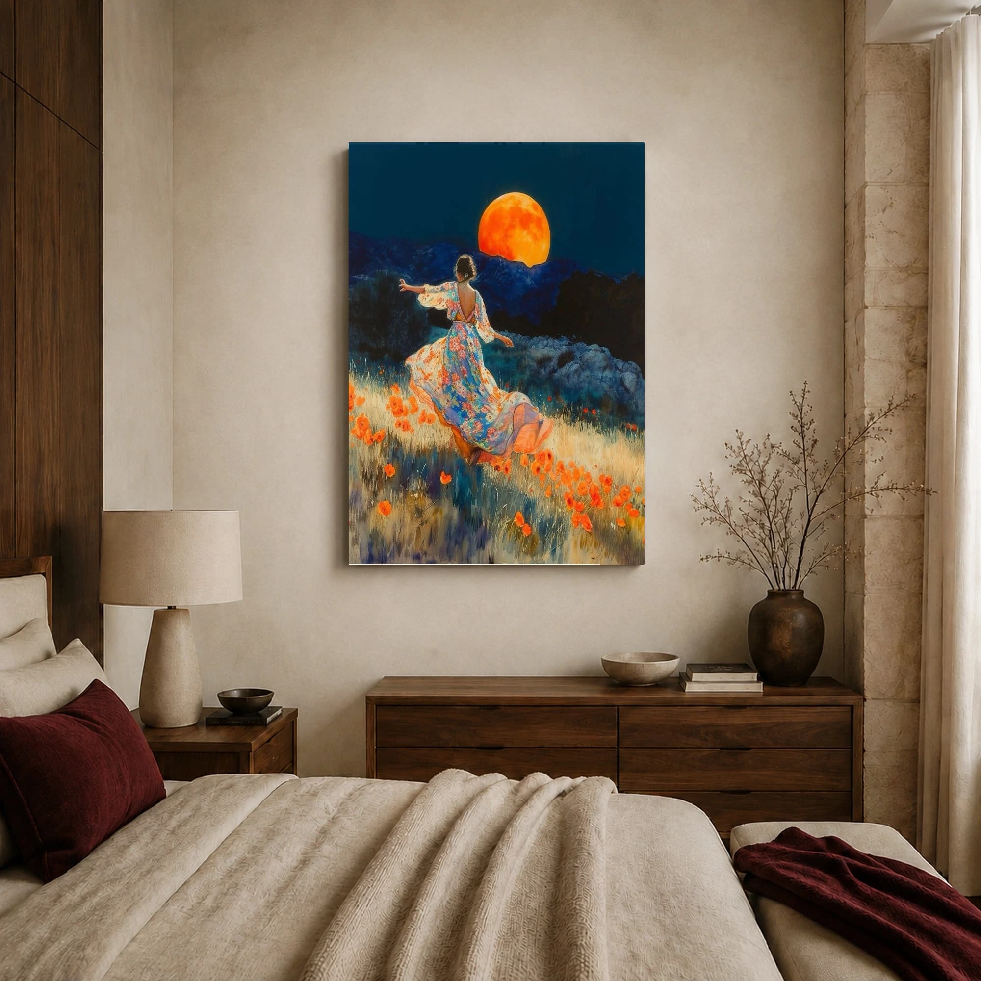 Moonlit Poppies Surreal Art Print, view 6