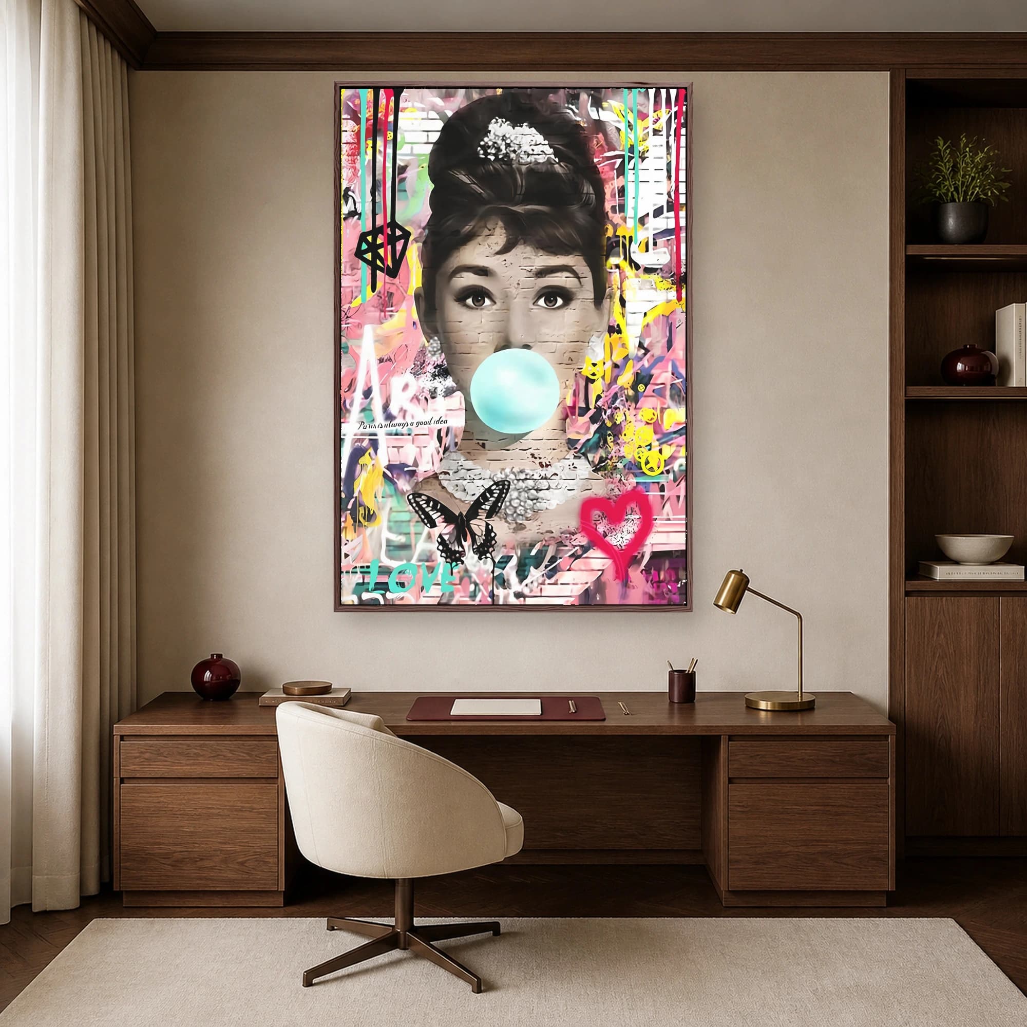 Audrey Bubblegum Pop Art Canvas Print, view 5
