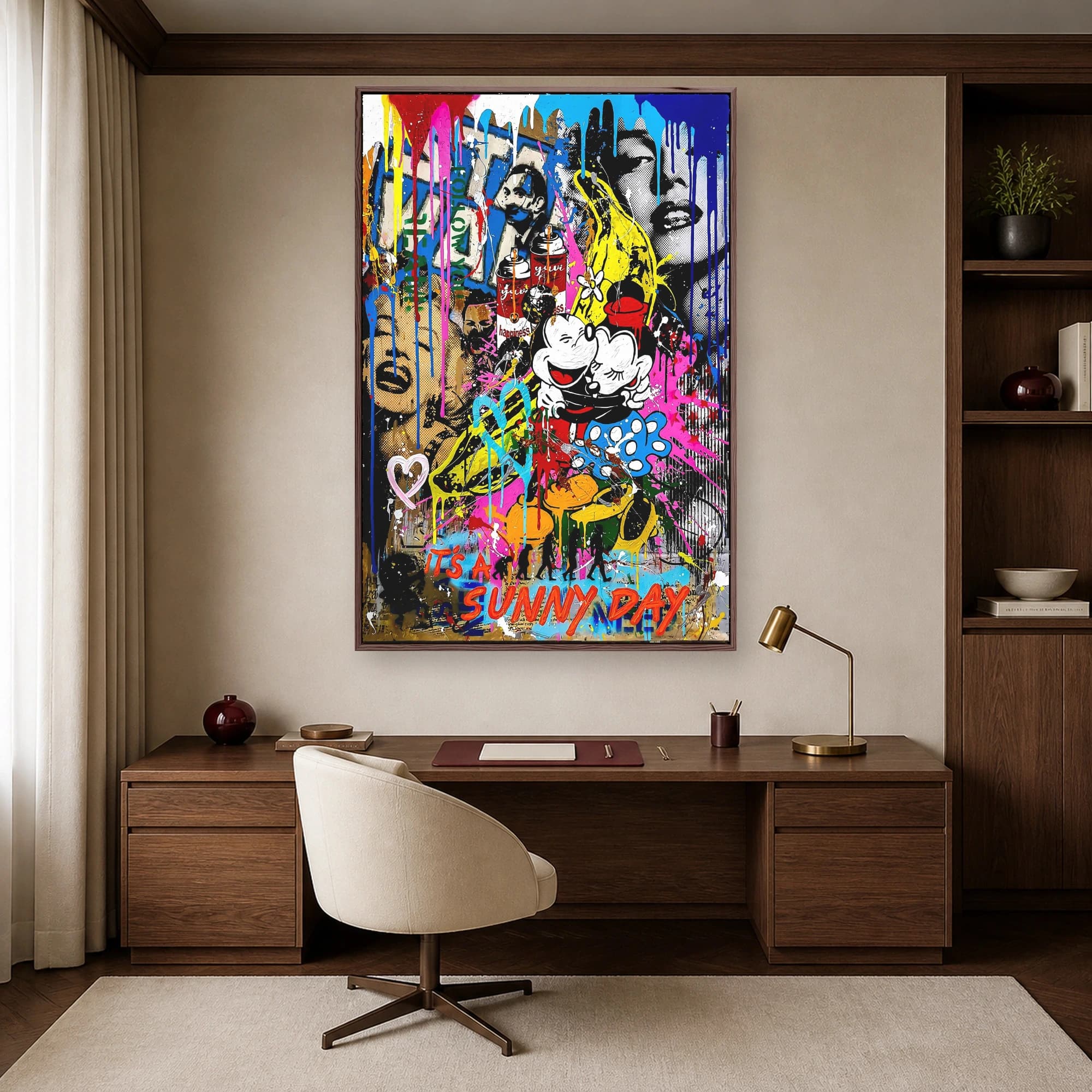Sunny Day Pop Graffiti Mashup Wall Art, view 7