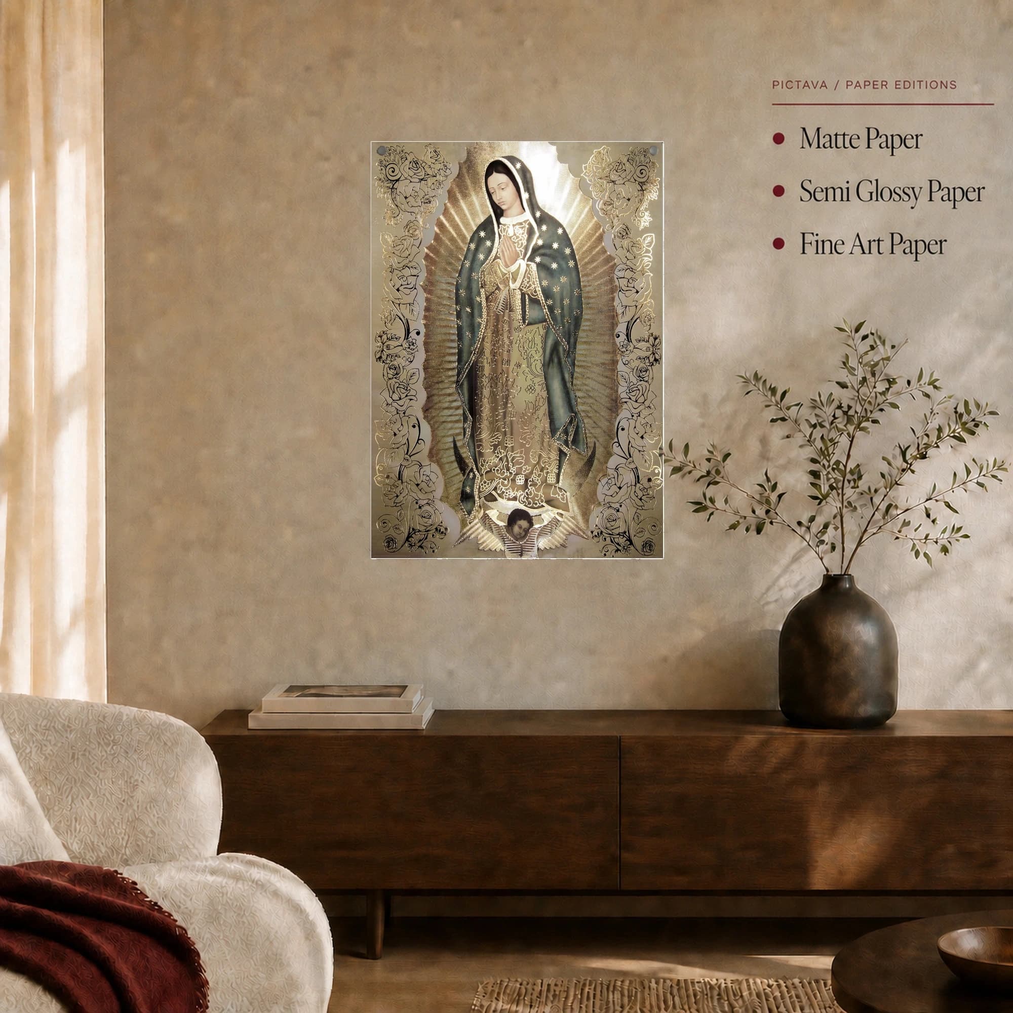 Our Lady of Guadalupe Gold Foil Devotional Wall Art, view 7