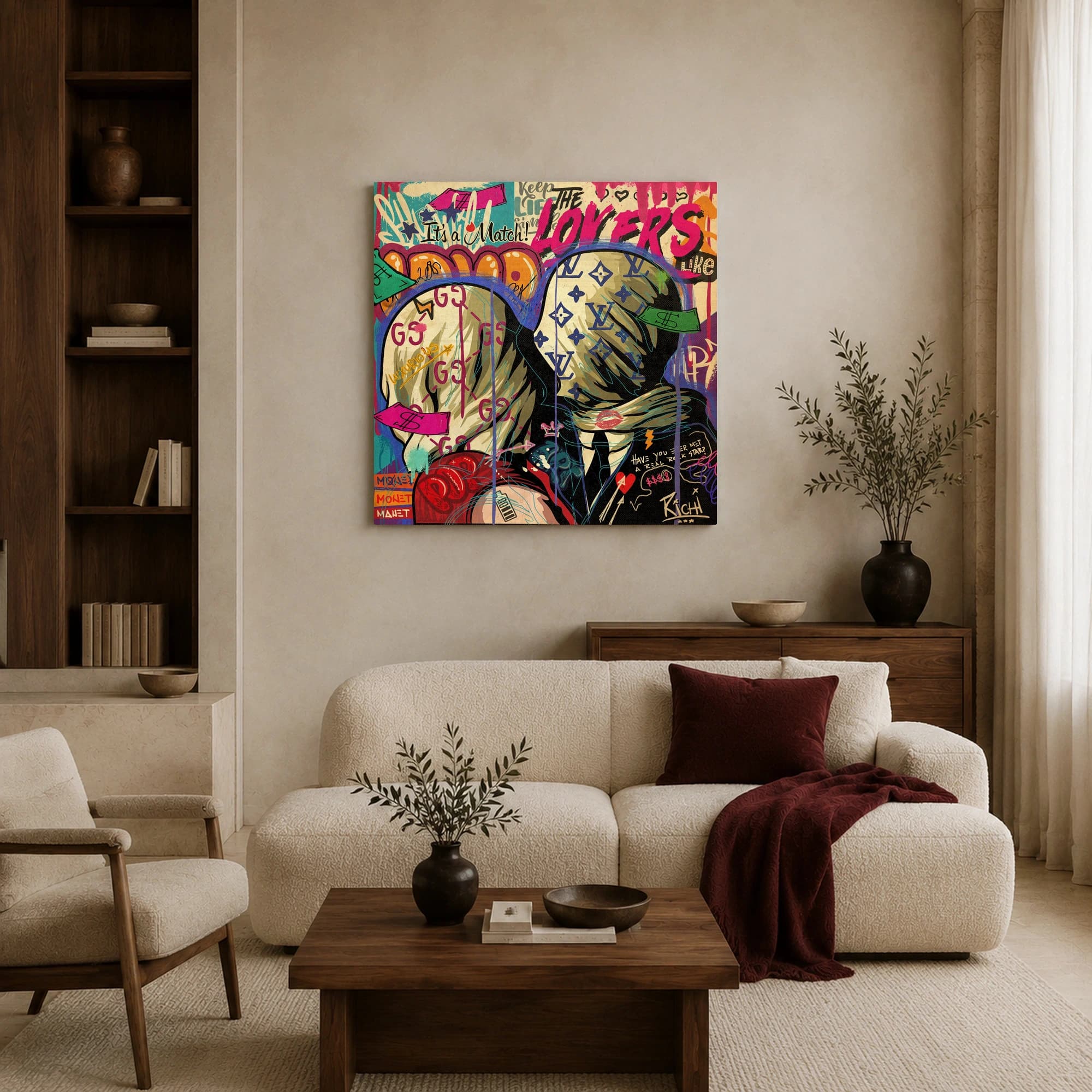 It is a Match The Lovers Urban Pop Art Canvas, view 4