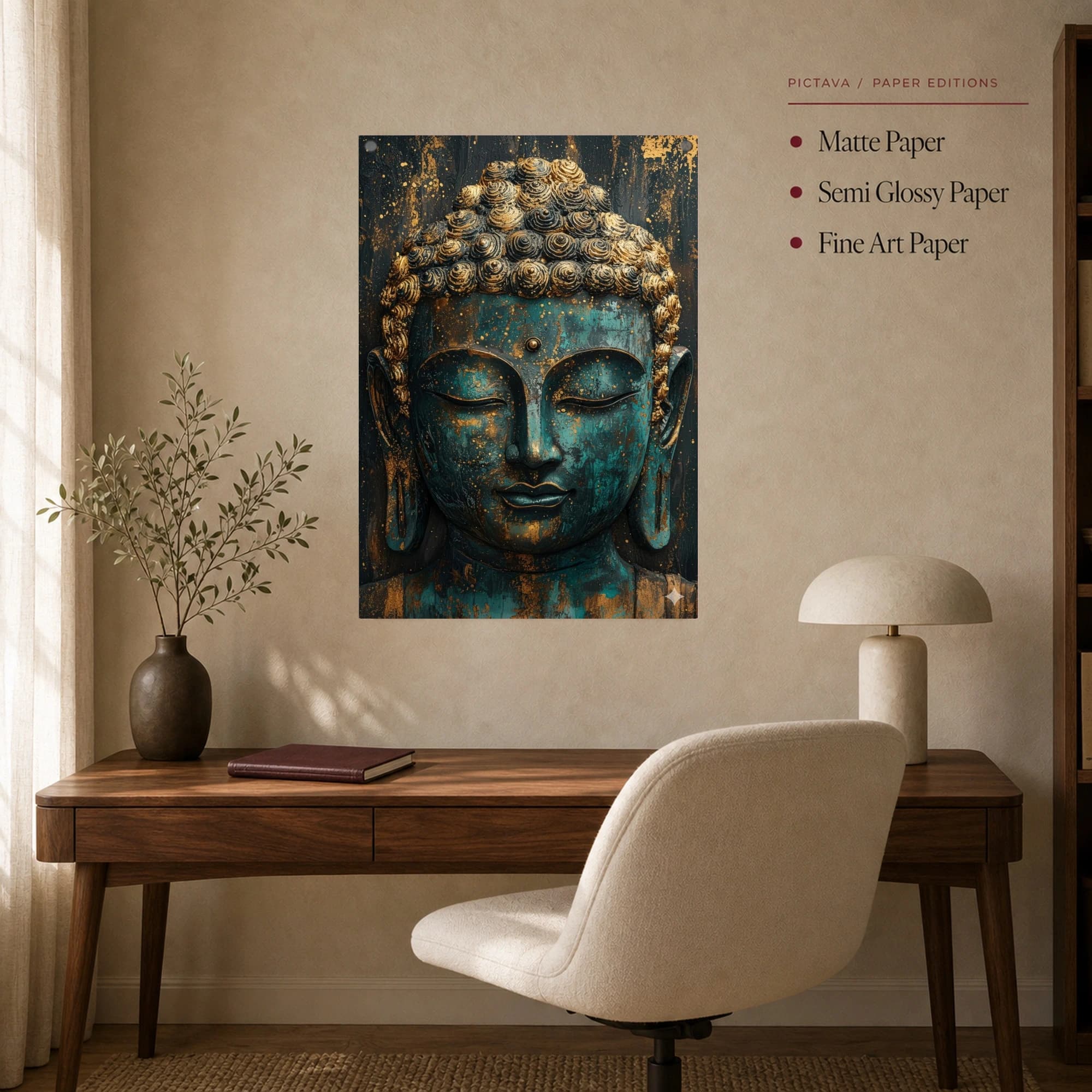 Golden Patina Buddha Canvas Art Print, view 7