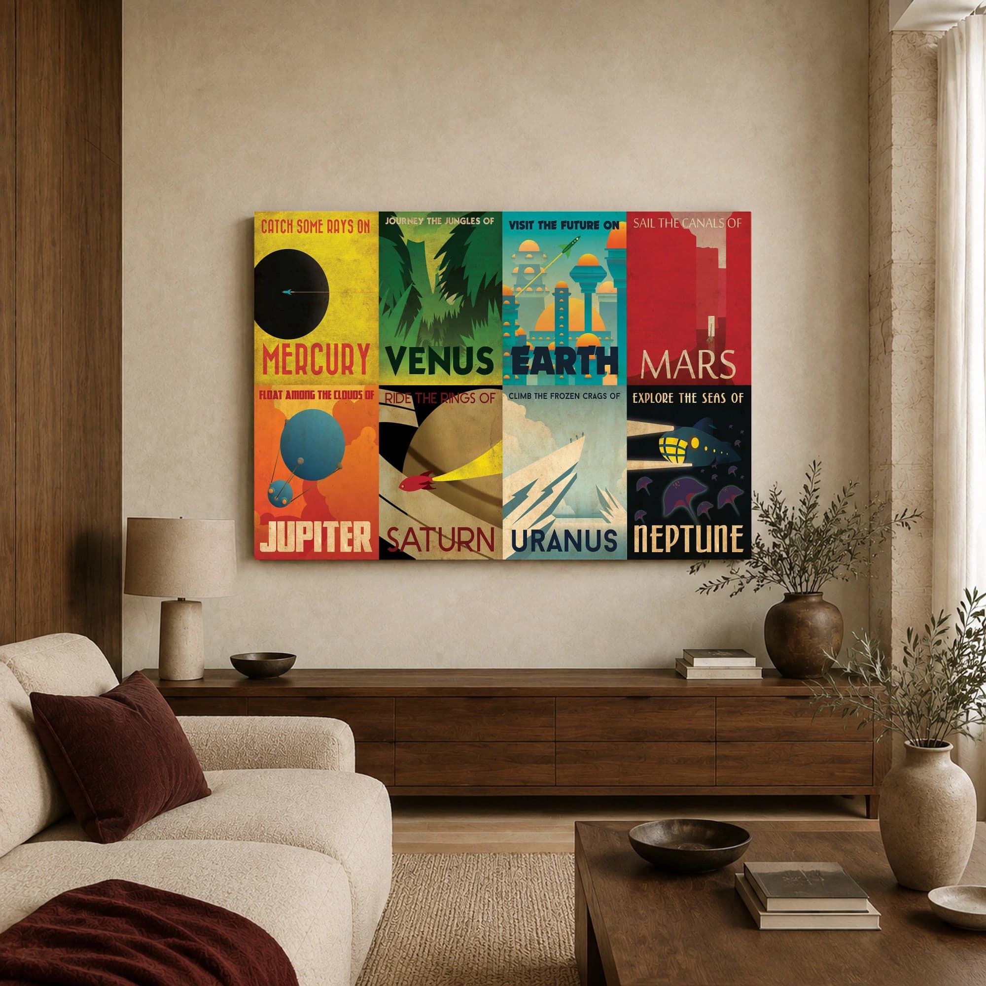Solar System Vintage Travel Posters Sci-Fi Gallery Wall Art, view 2