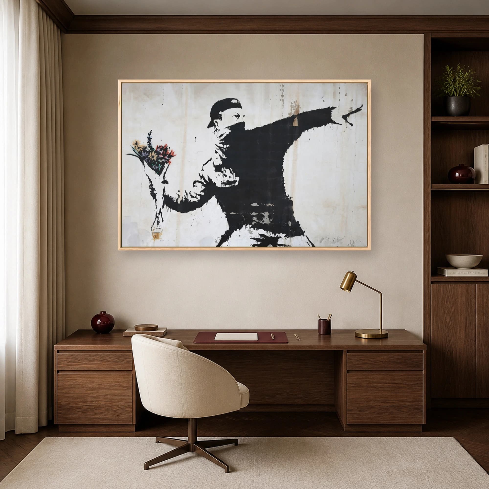 Flower Thrower Street Art Canvas Print, view 7