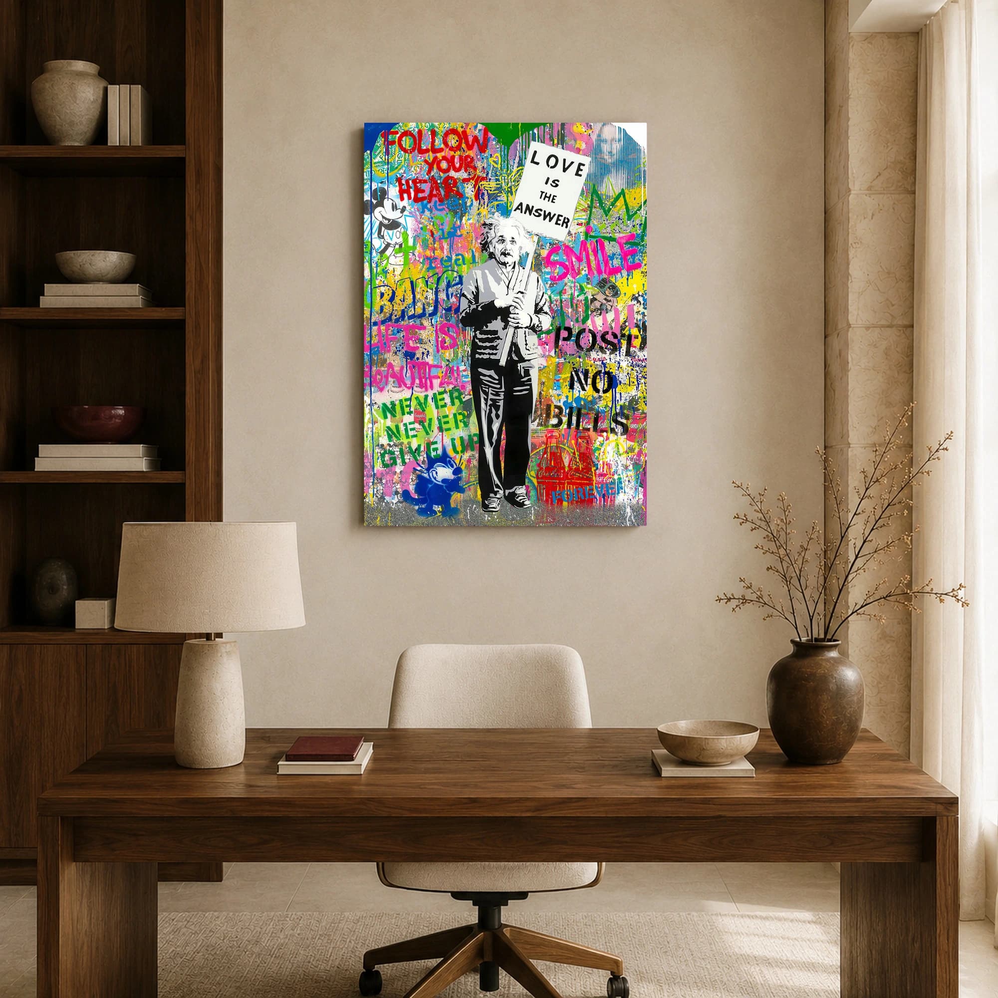Albert Einstein Love Is The Answer Pop Art Canvas, view 8