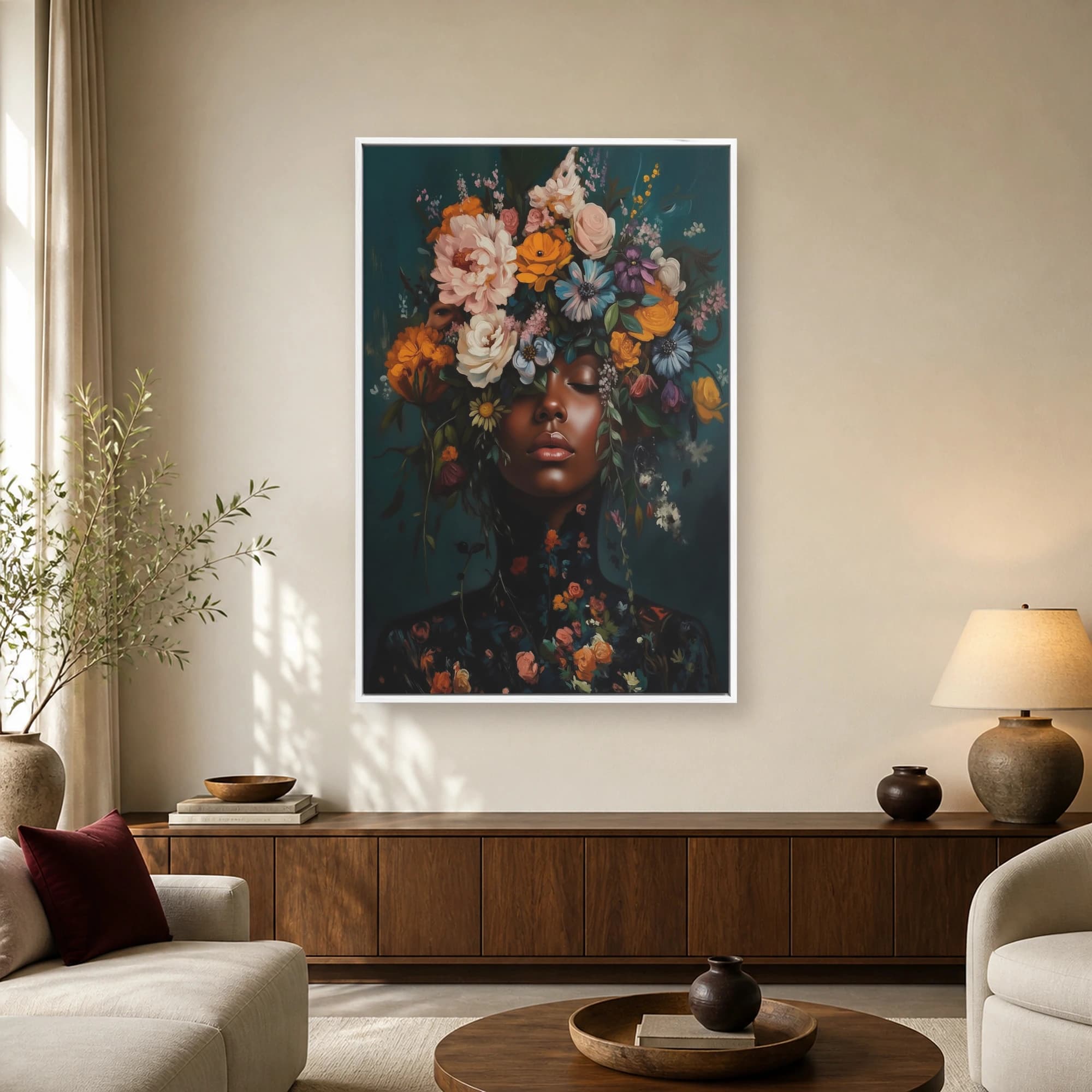 Surreal Botanical Portrait Canvas Print, view 2