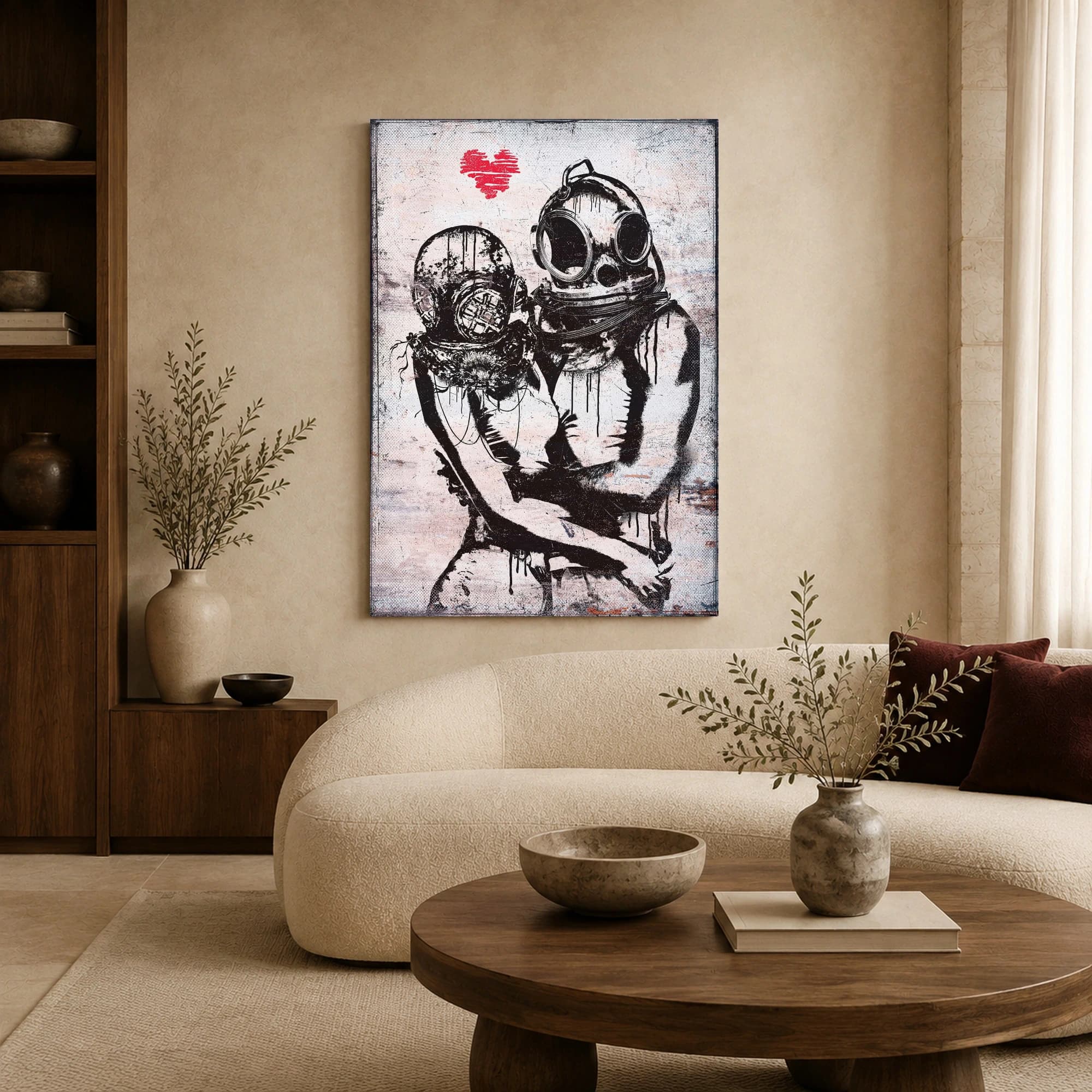 Submerged Affection Urban Street Art Canvas Print, view 6