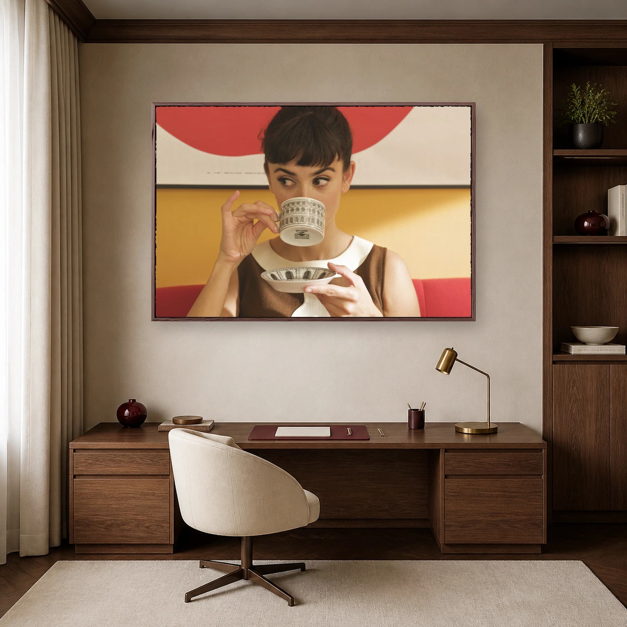 Mid-Century Sip Retro Woman Vintage Wall Art Print, view 6