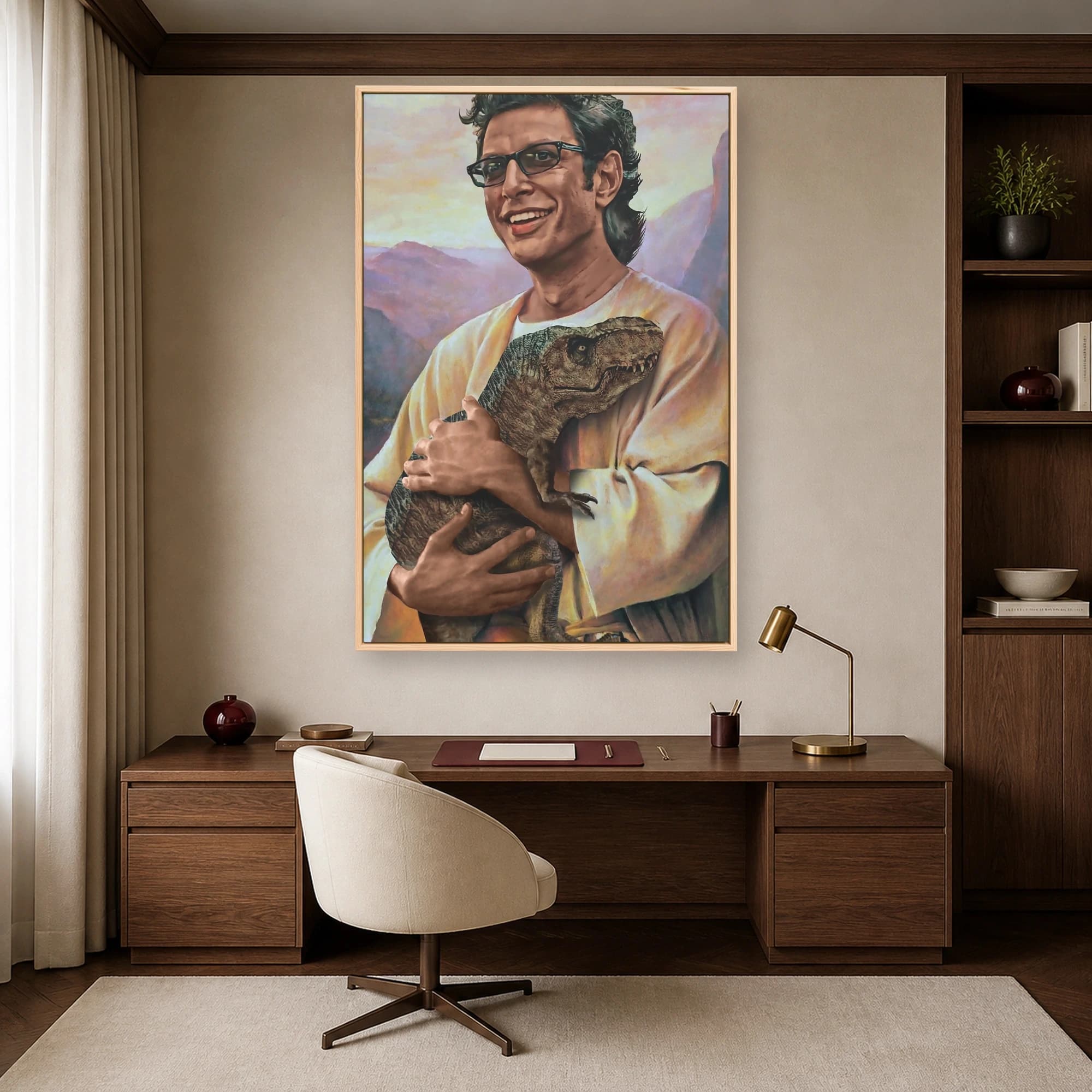 Jeff Goldblum Dinosaur Parody Canvas Print, view 5