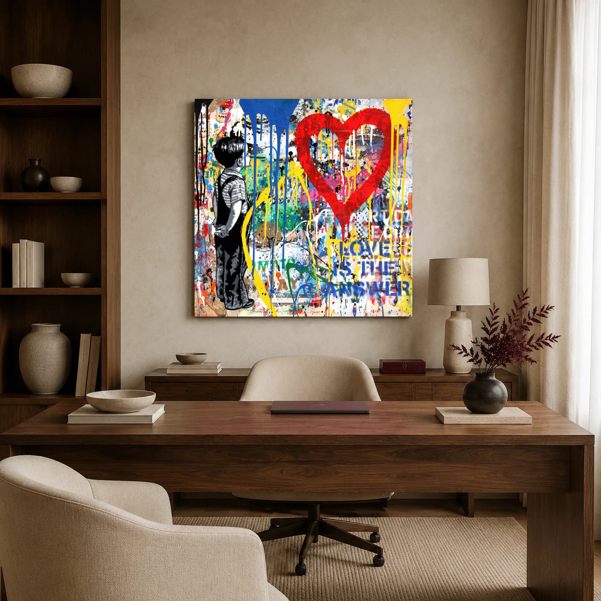Love is the Answer Street Art Canvas Print, view 3