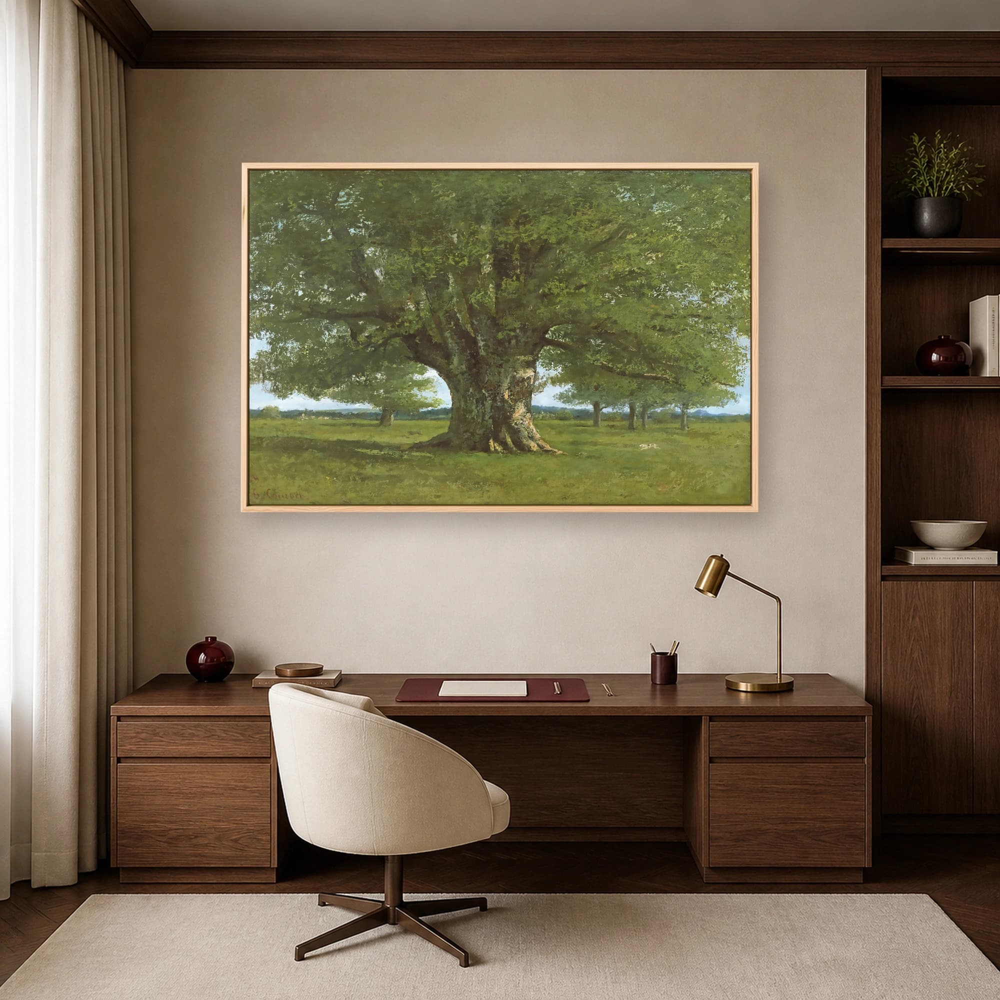 Courbet The Chene de Flagey Tree Canvas Print, view 5