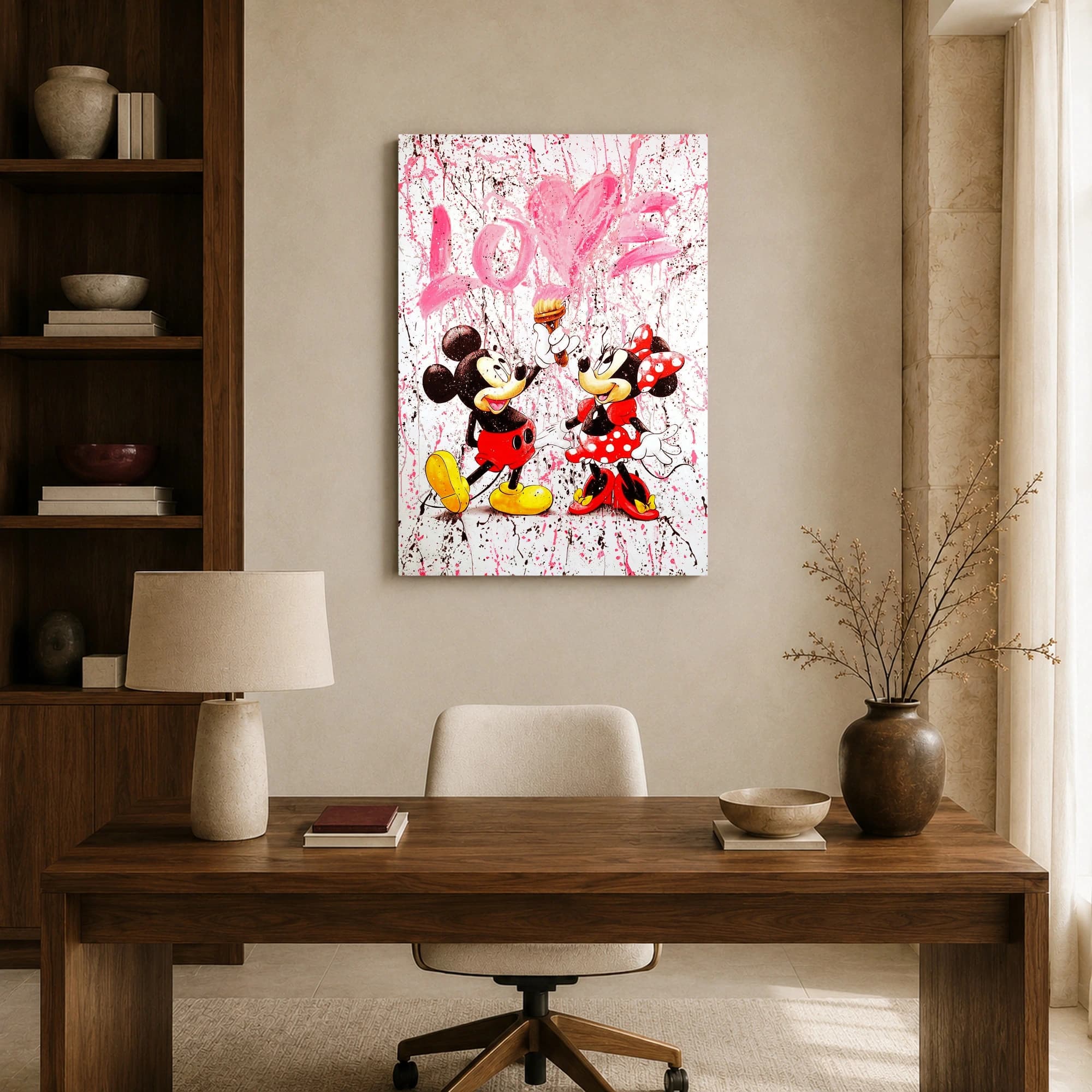 Mickey and Minnie Love Pop Art Canvas Print, view 8