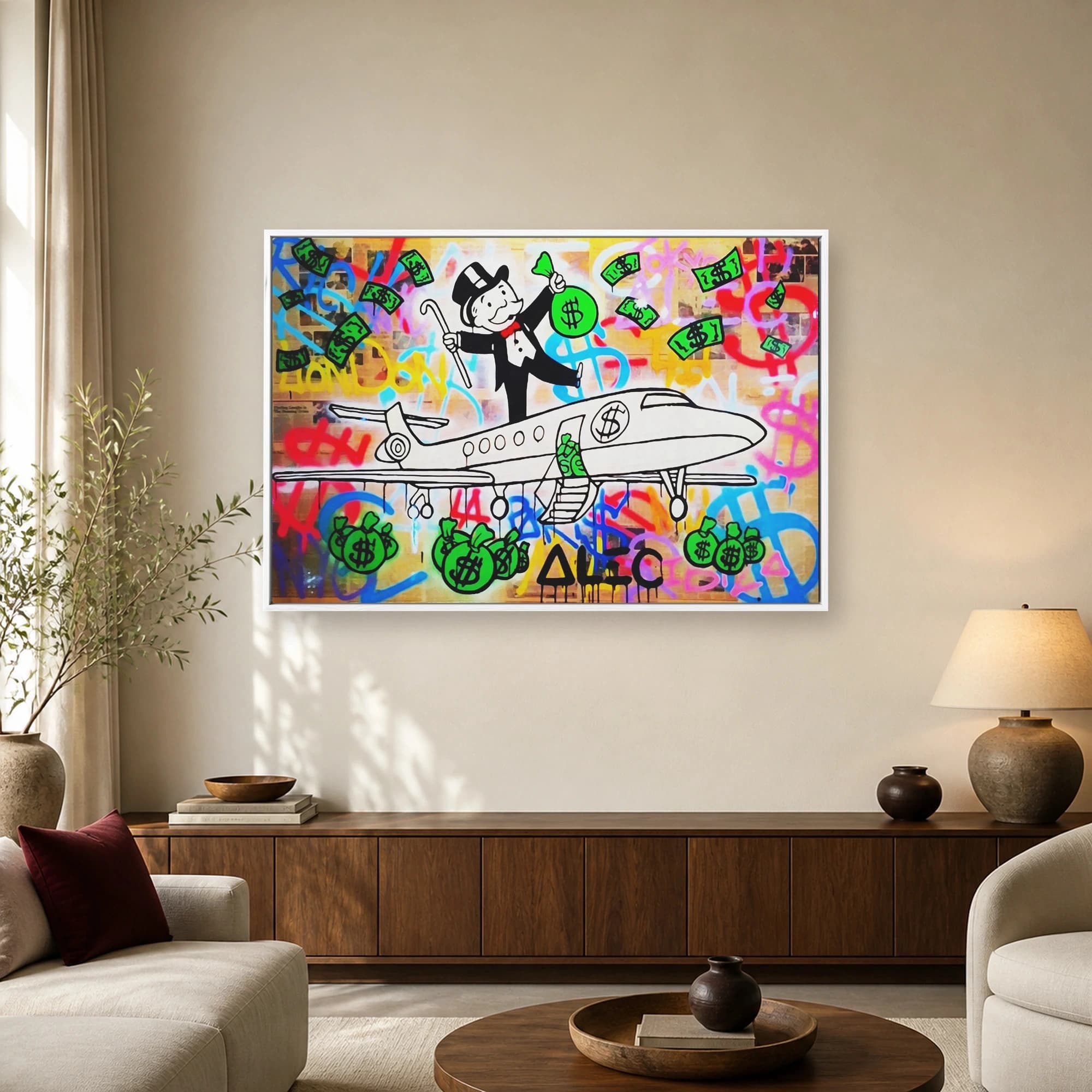 Monopoly Man Wealth Street Art Canvas Print, view 2
