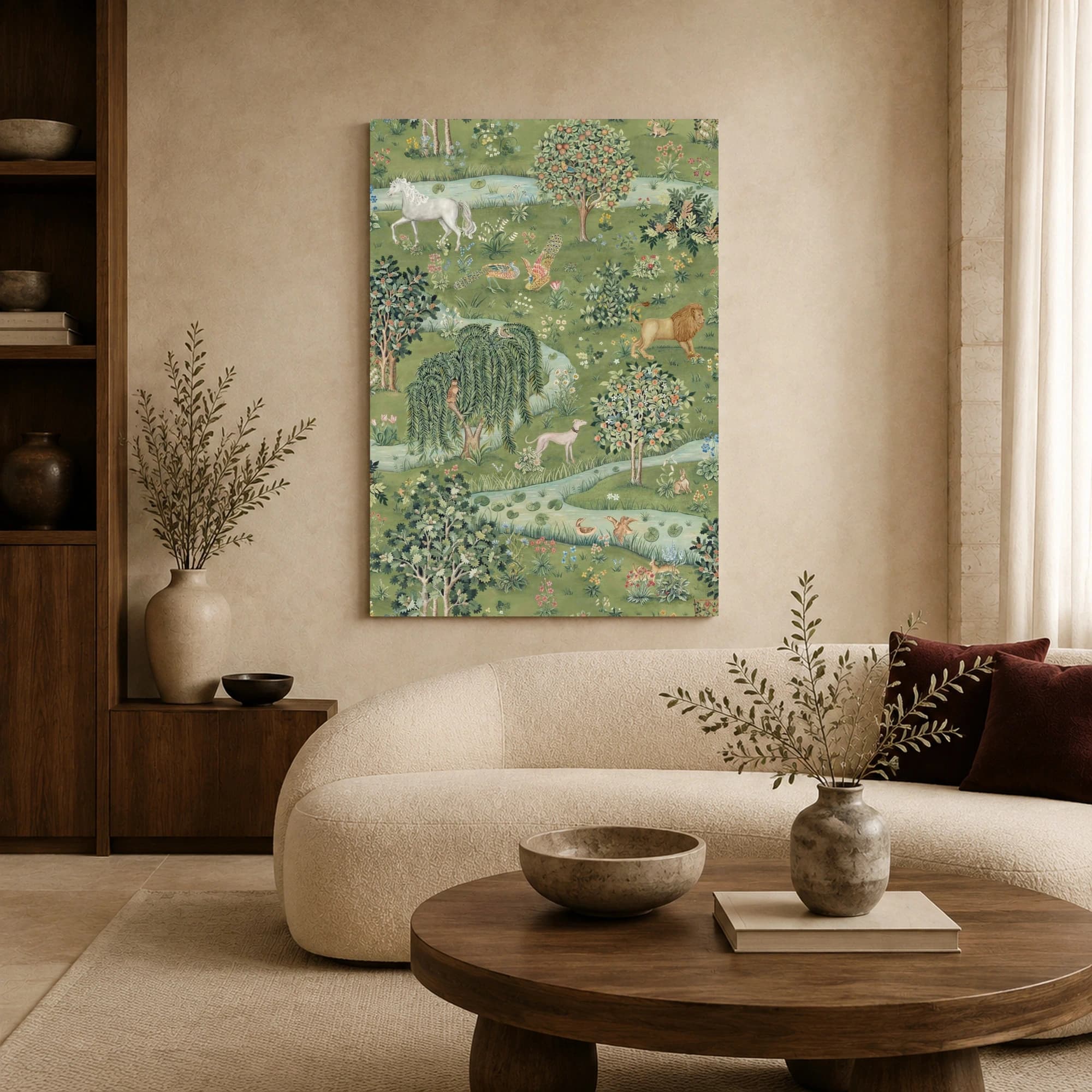 Vintage Pastoral Wildlife Garden Tapestry Wall Art, view 5