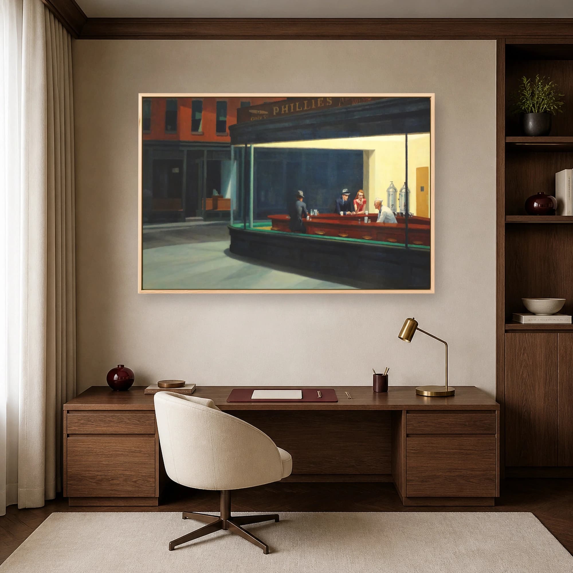 Nighthawks Canvas Print Edward Hopper Diner Wall Art, view 6