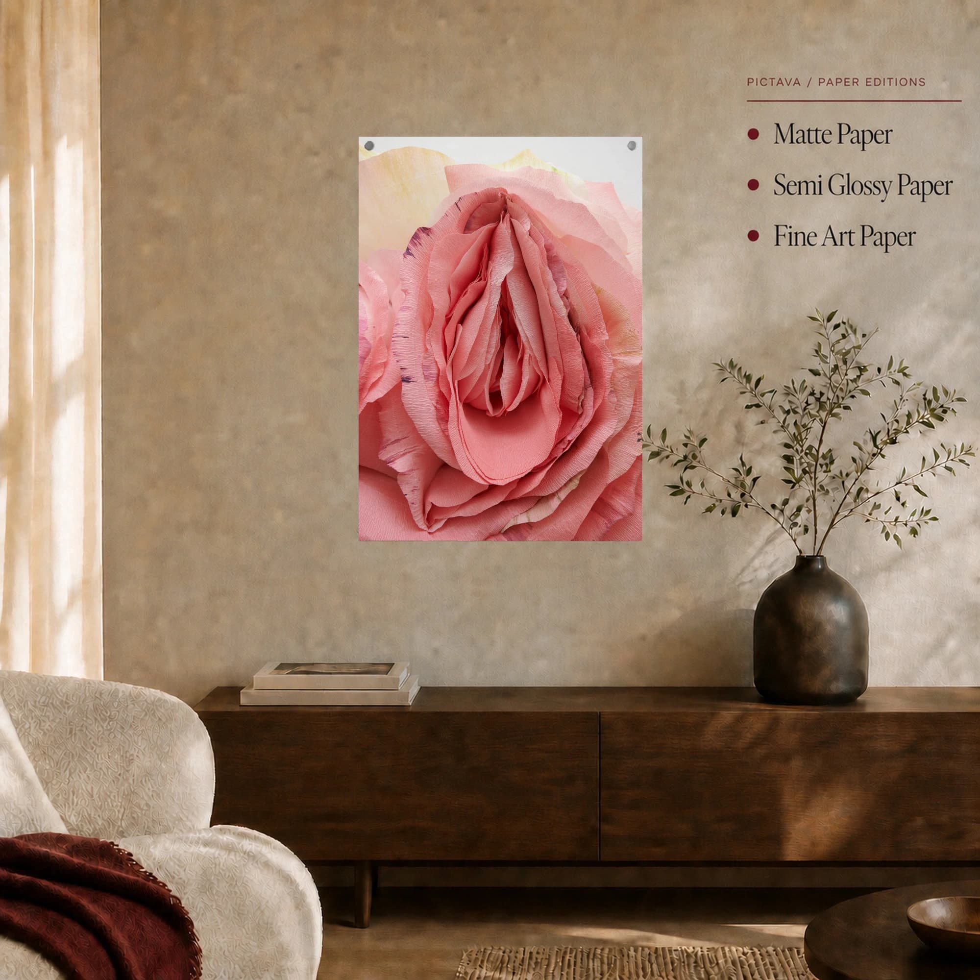 Pink Petals Botanical Macro Wall Art Print, view 7