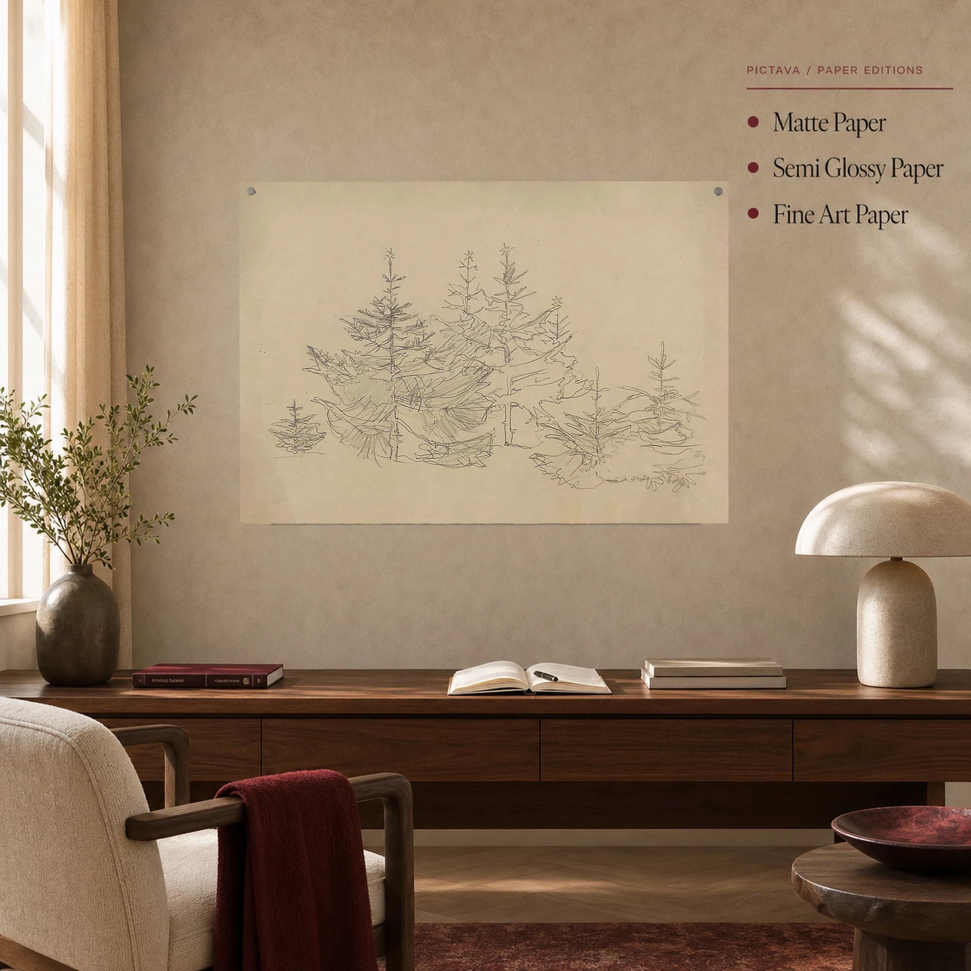 Sketches of Evergreens Vintage Botanical Print, view 6