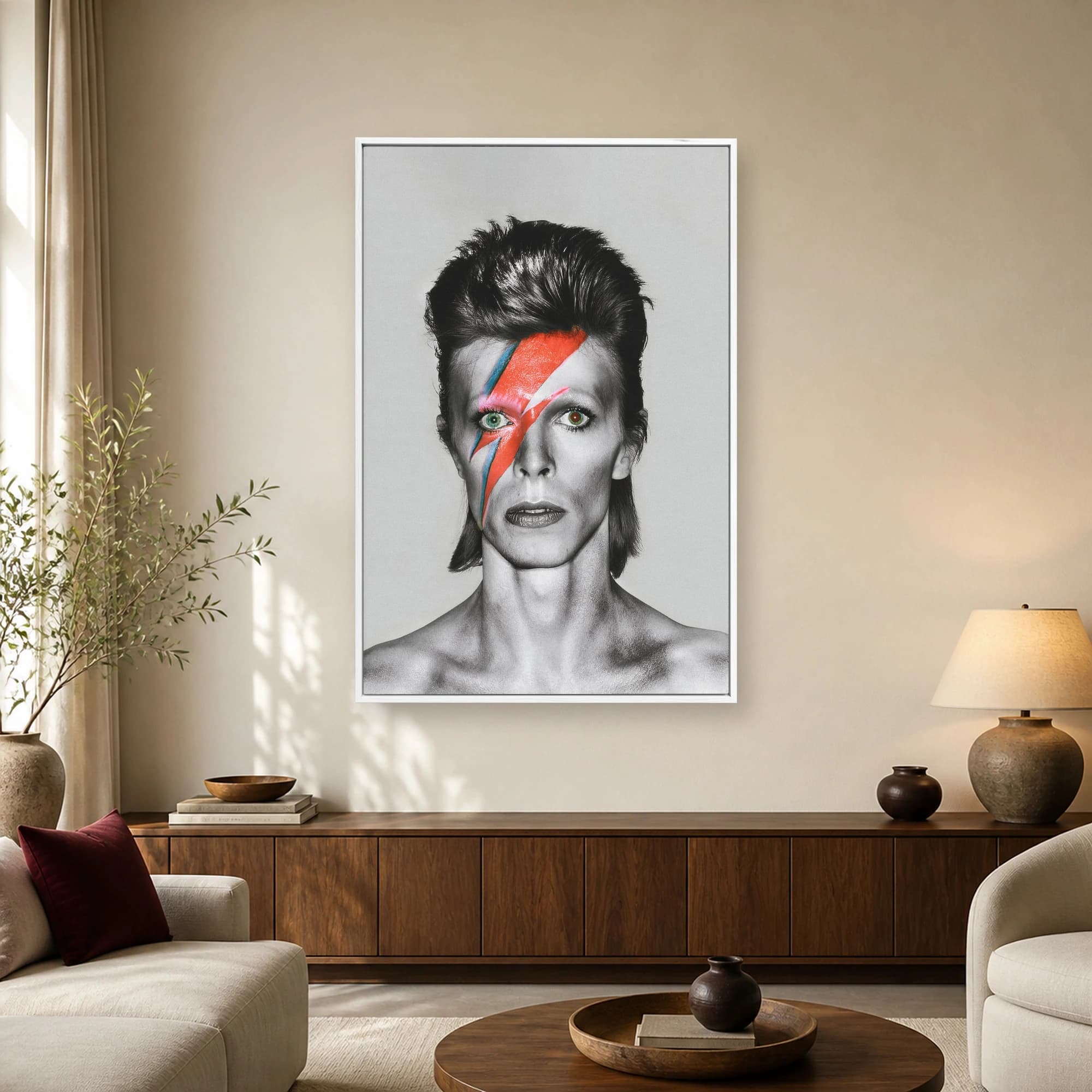 David Bowie Lightning Bolt Portrait Canvas Print, view 2