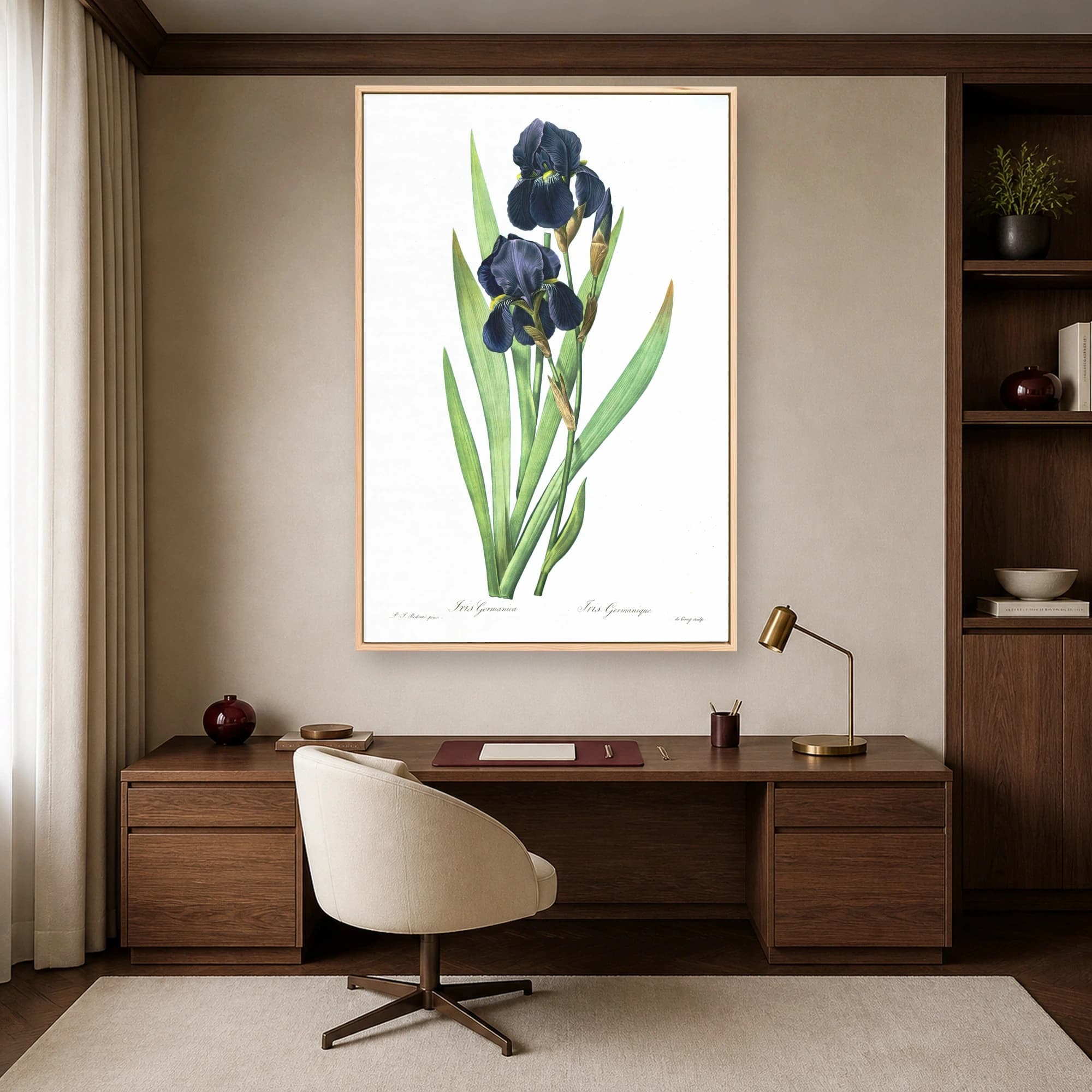 Vintage Iris Germanica Botanical Print Wall Art, view 4