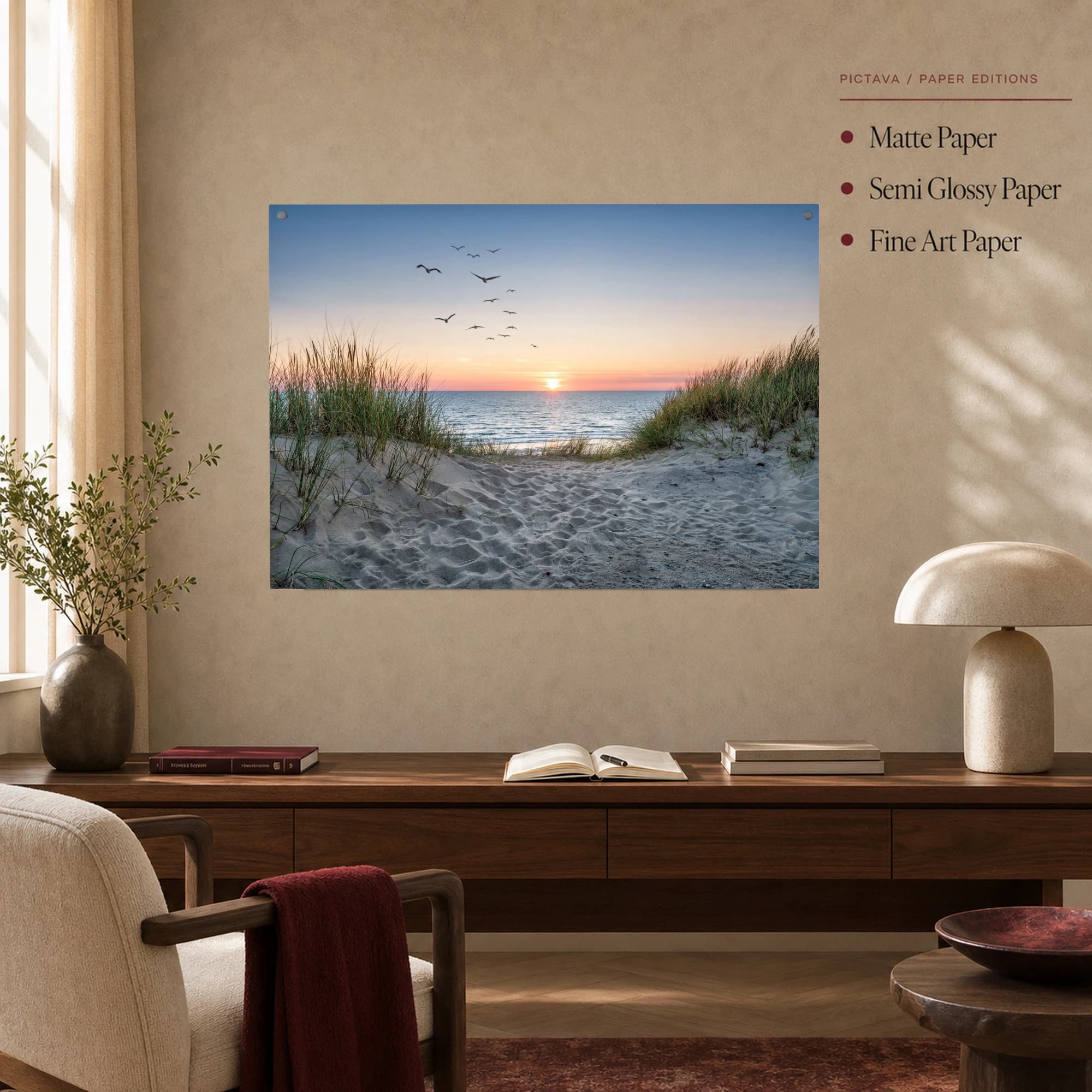 Sunset Coastal Pathway Wall Art Print, view 6