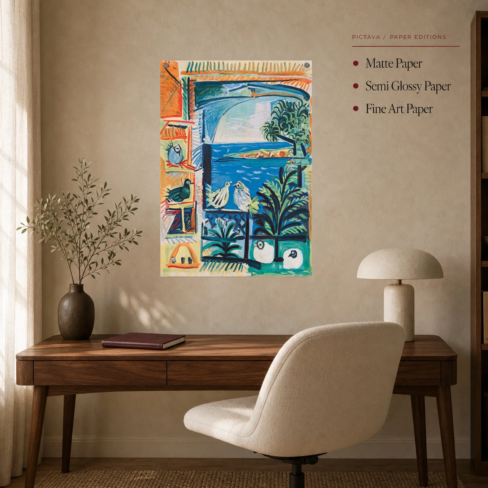 Coastal Birds Modern Seascape Art Print, view 8