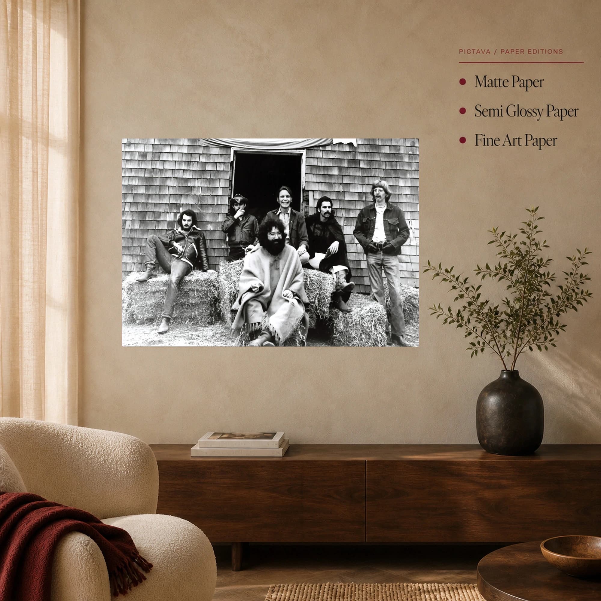 Grateful Dead Vintage Barn Band Portrait Canvas Print, view 5