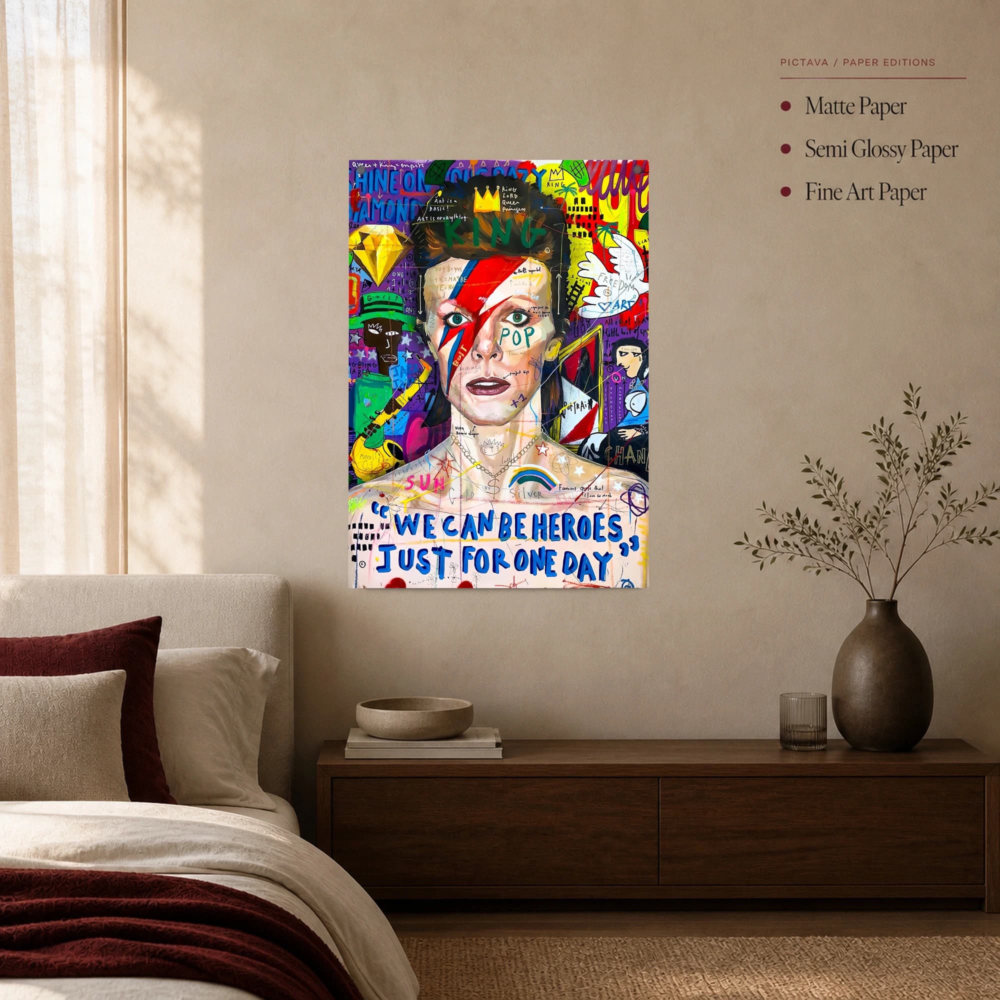 David Bowie Heroes Pop Art Canvas Print, view 3