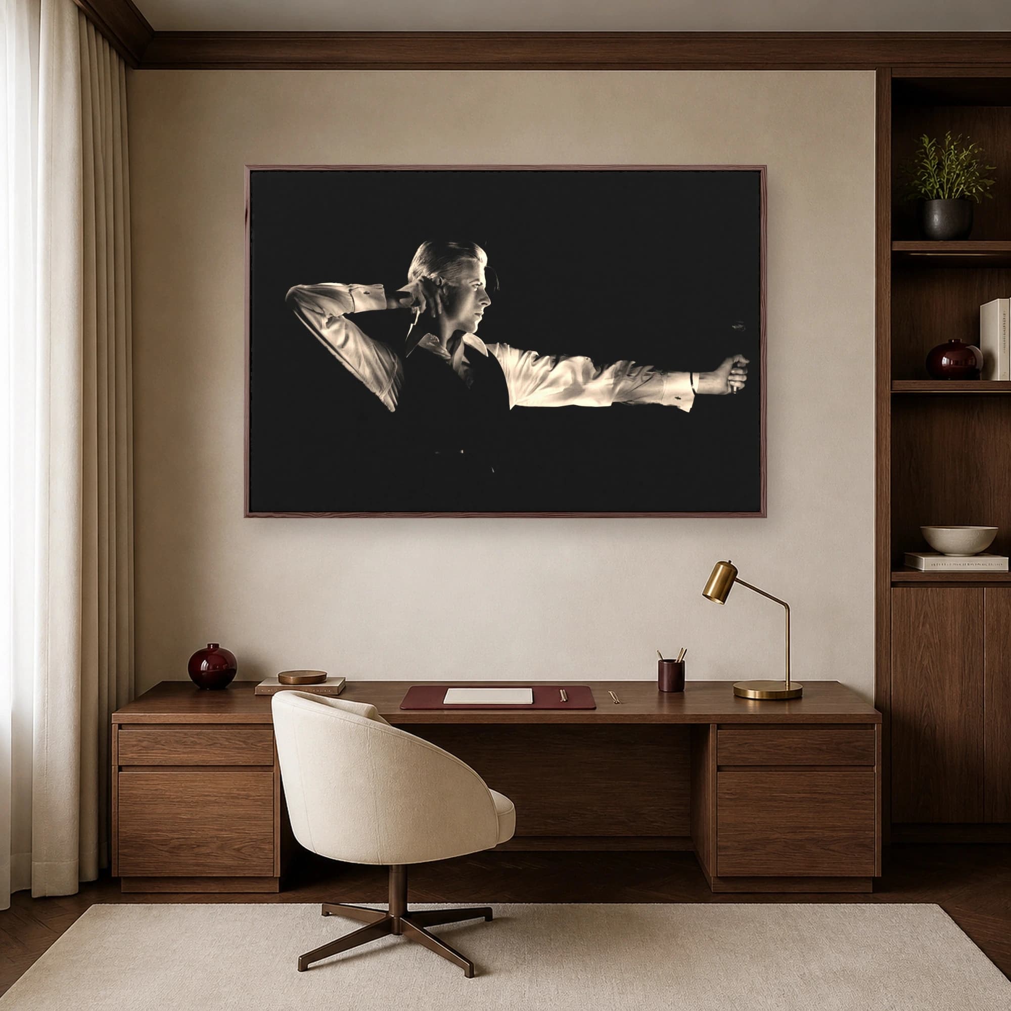 David Bowie Iconic Bow and Arrow Black and White Portrait Art Print, view 7