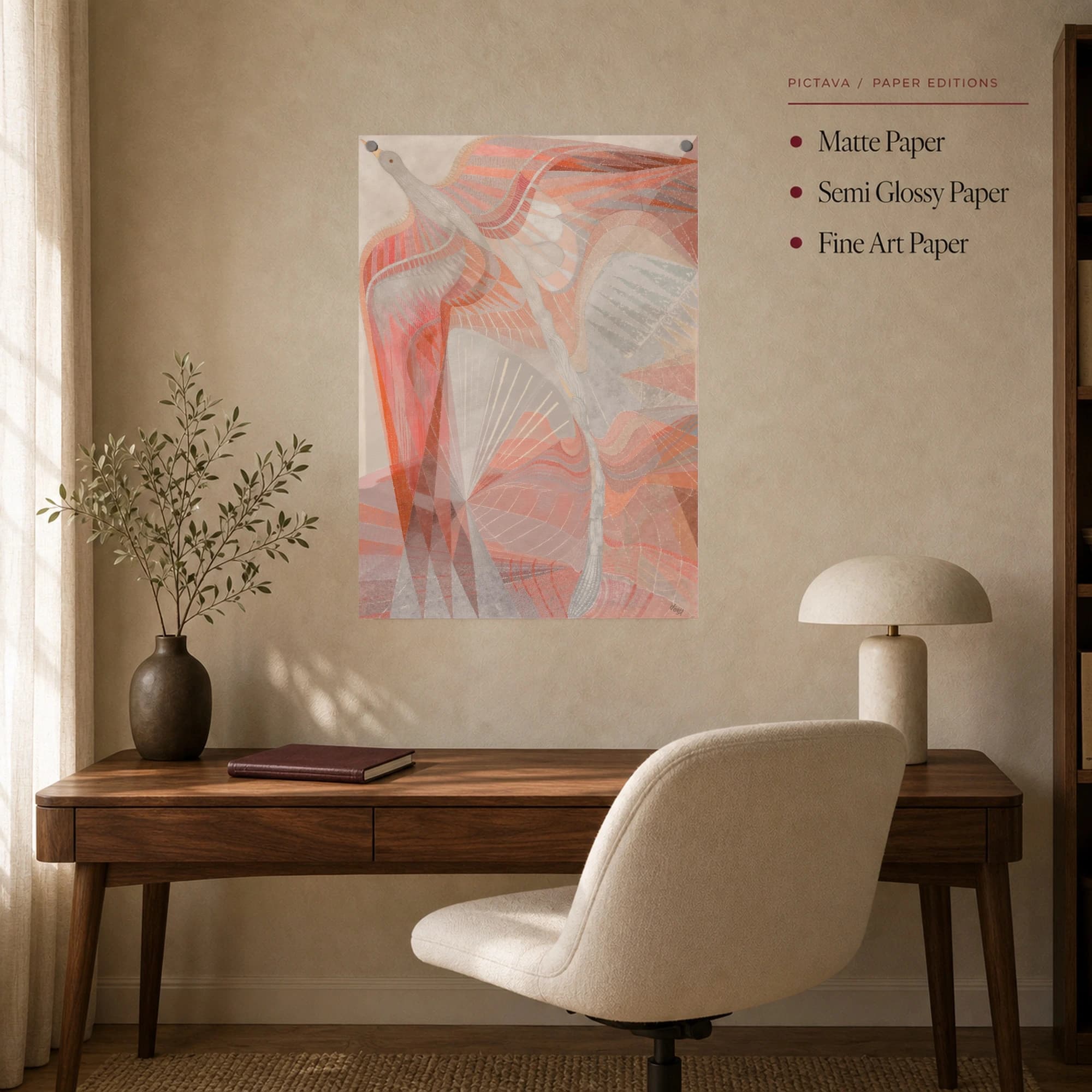 Swans No. 17 Geometric Abstract Art Print, view 8