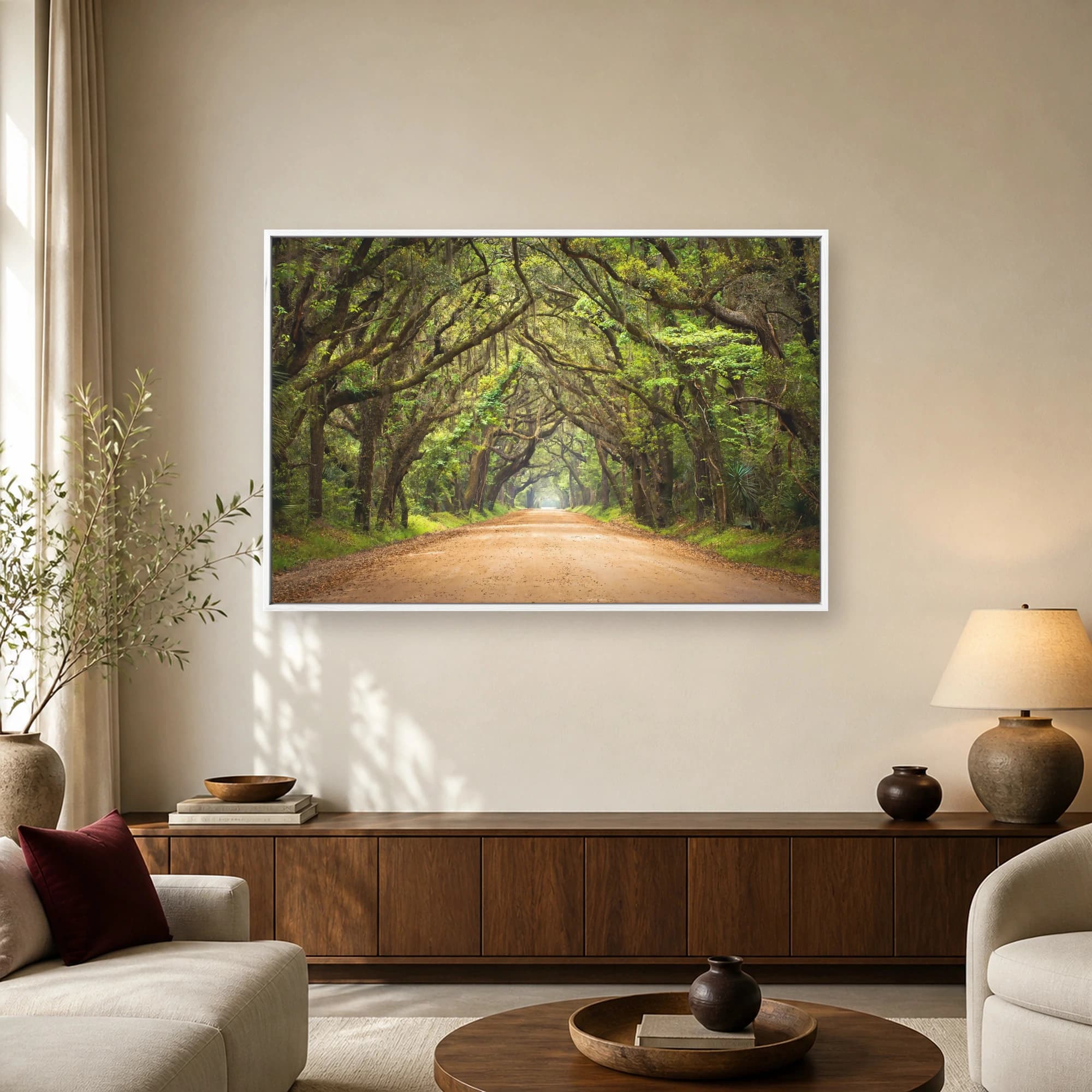 Southern Canopy Road Canvas Print & Nature Wall Art, view 2