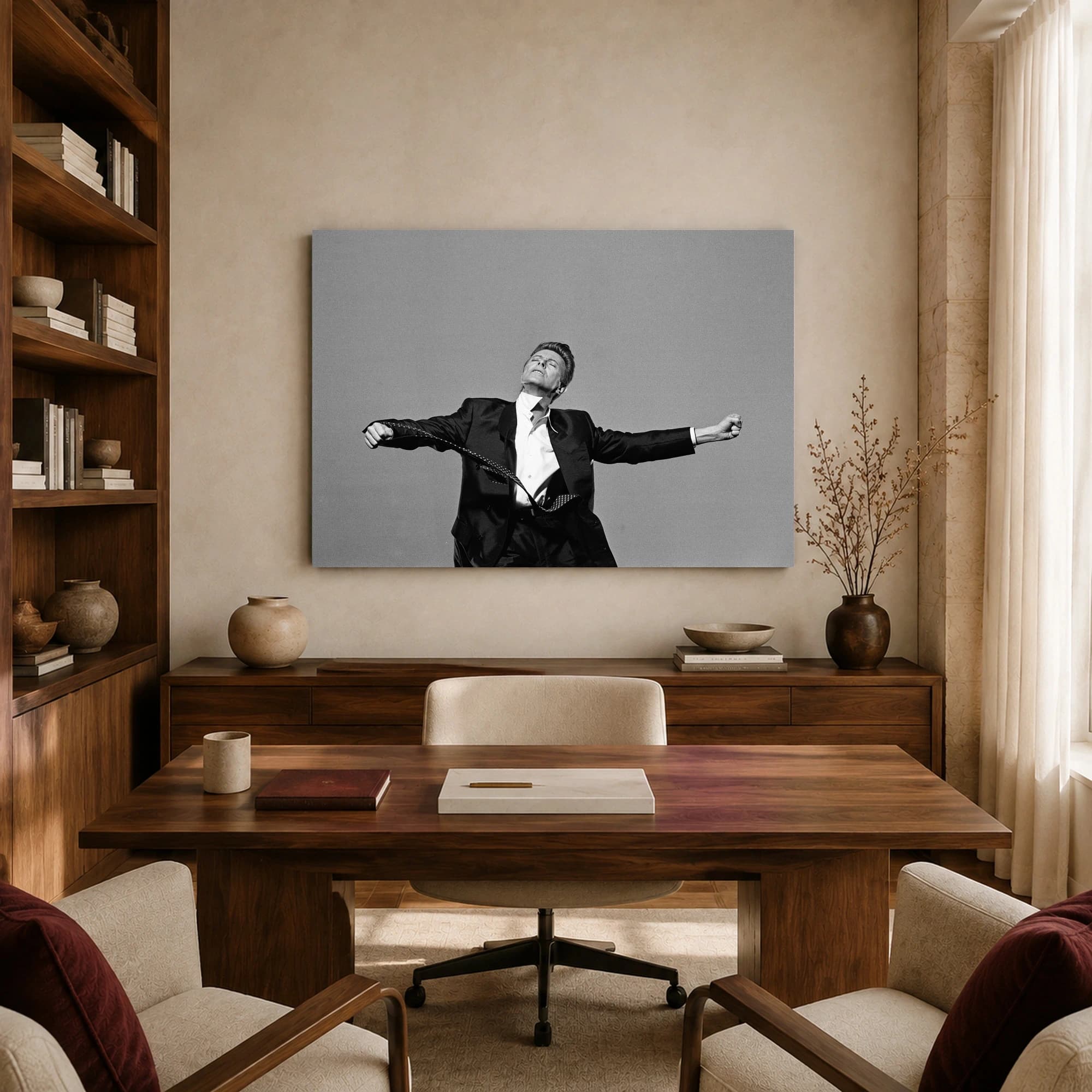 David Bowie Iconic Black and White Portrait Wall Art, view 8