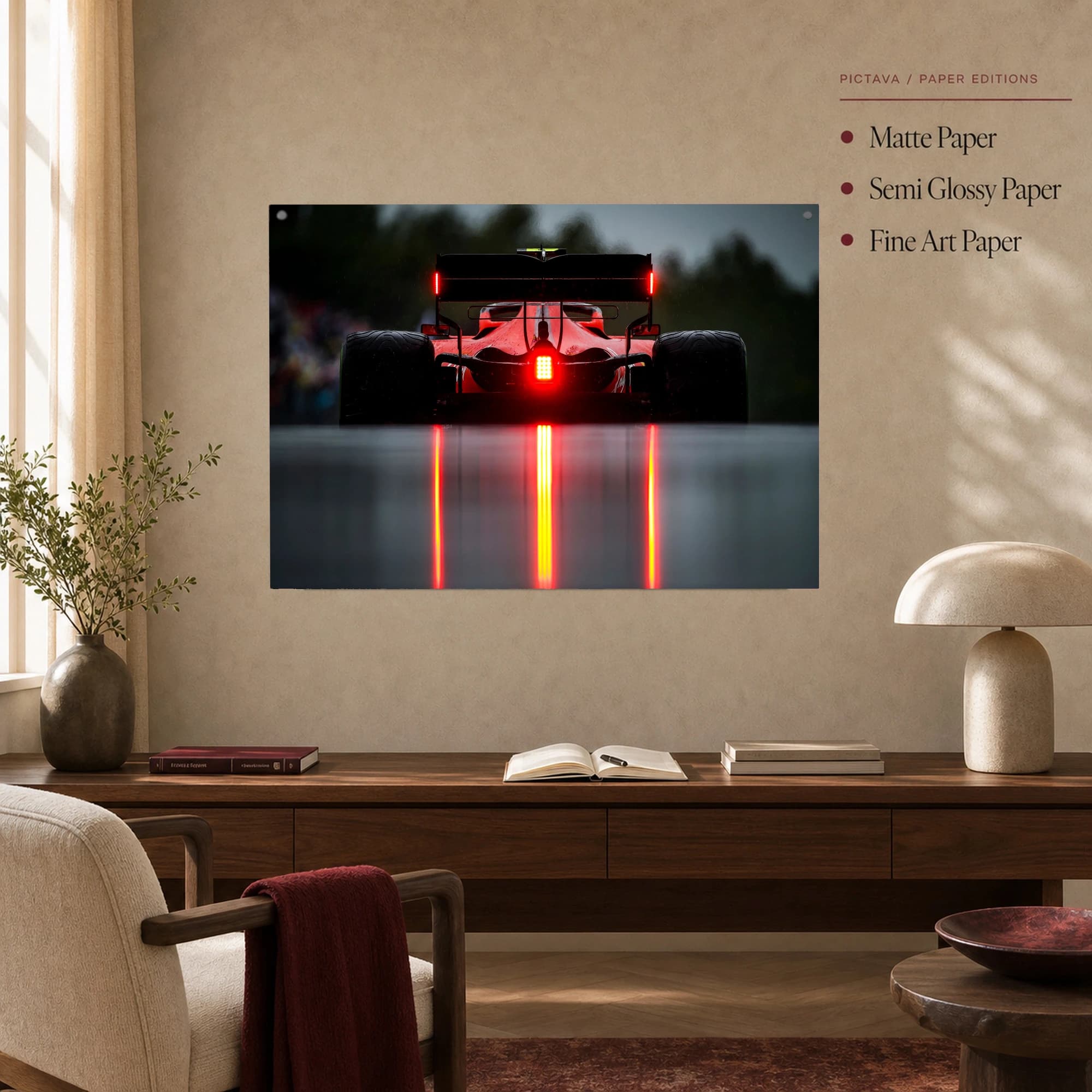 Formula One Wet Race Rear View Canvas Print, view 4