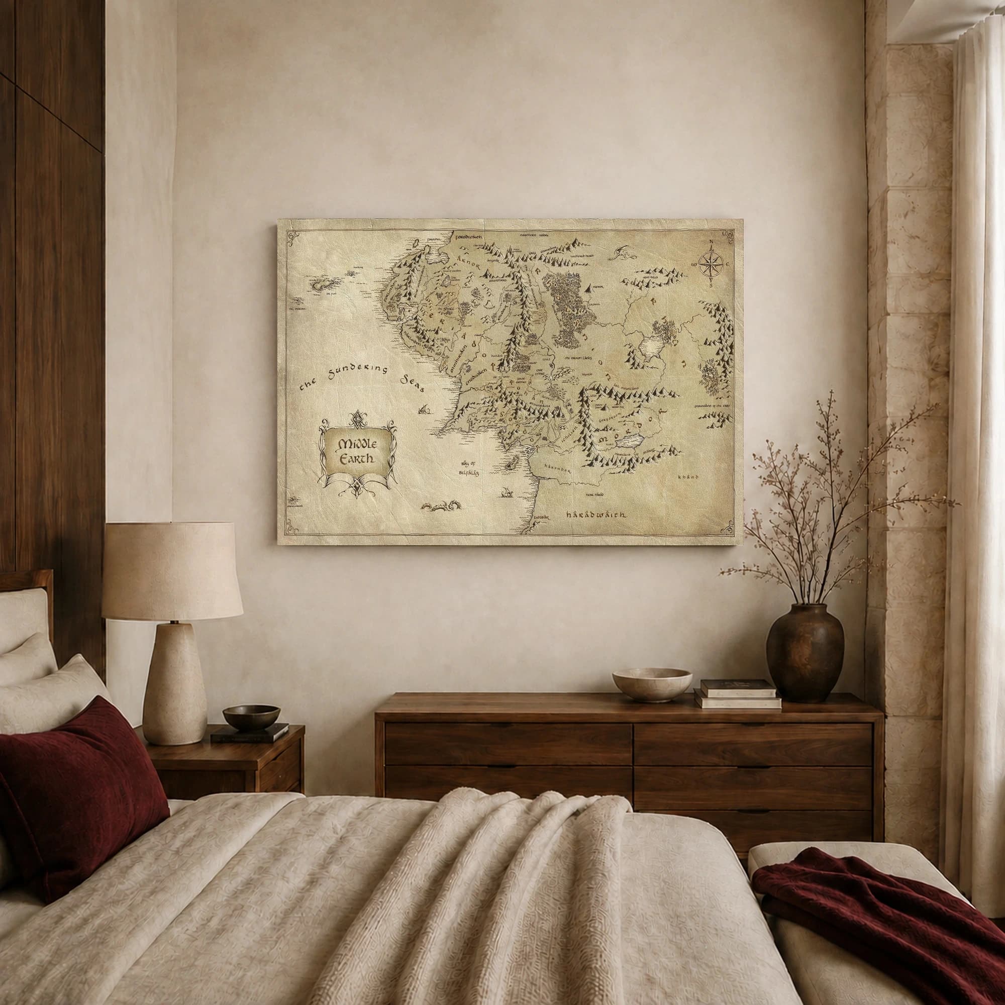 Middle Earth Map Fantasy Art Print, view 6