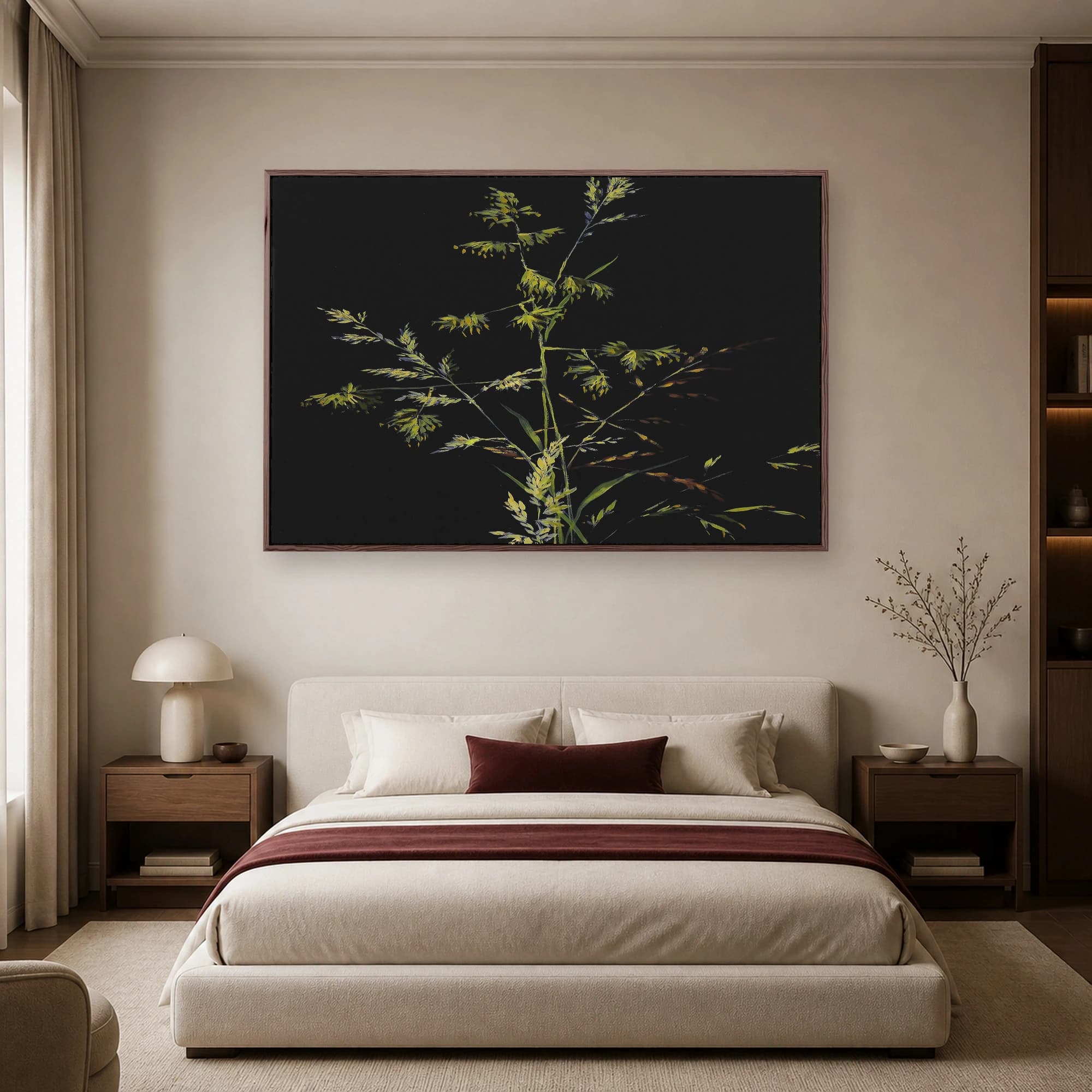 Nocturnal Botanical Grasses Canvas Art, view 5