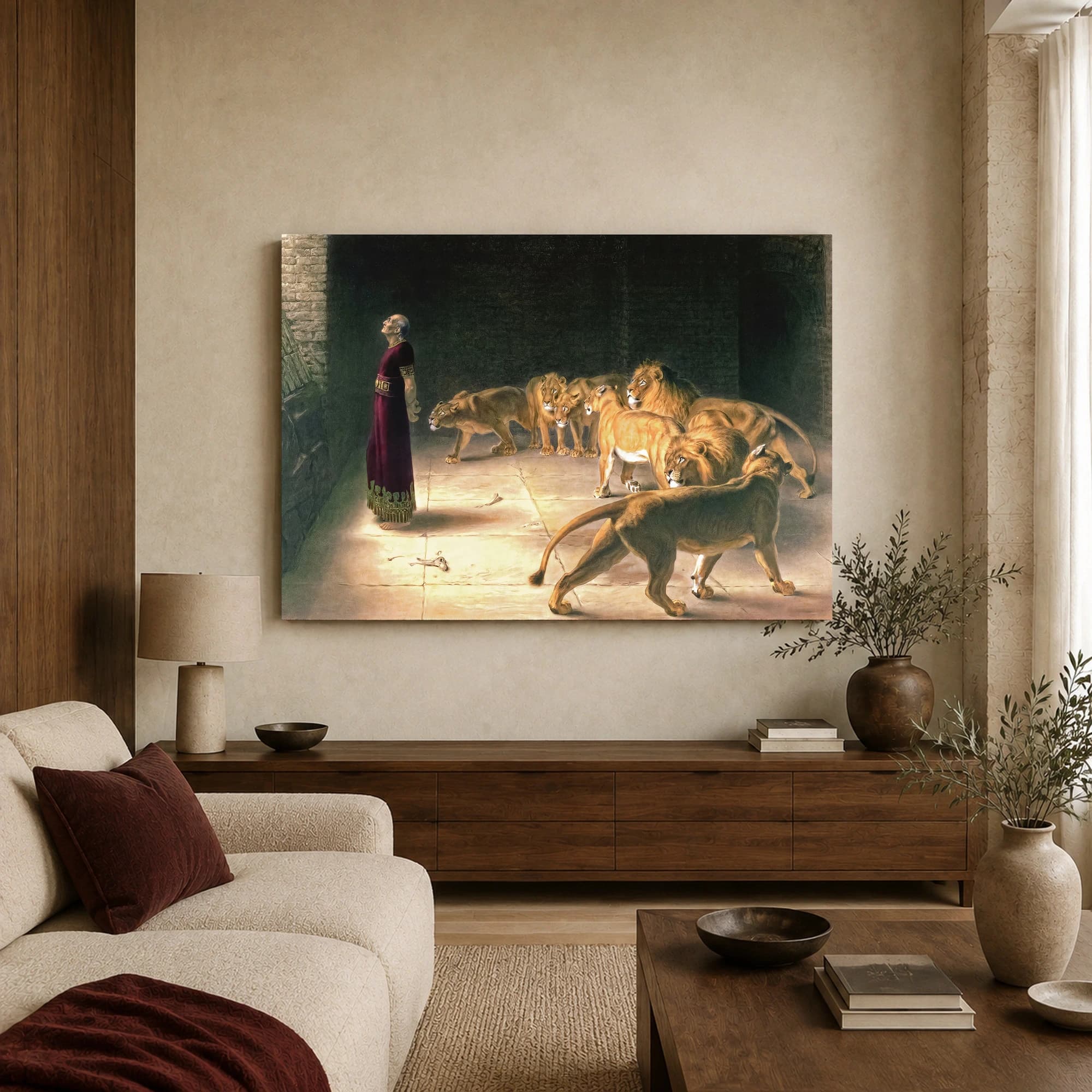 Daniel in the Lions Den Historical Art Print, view 3