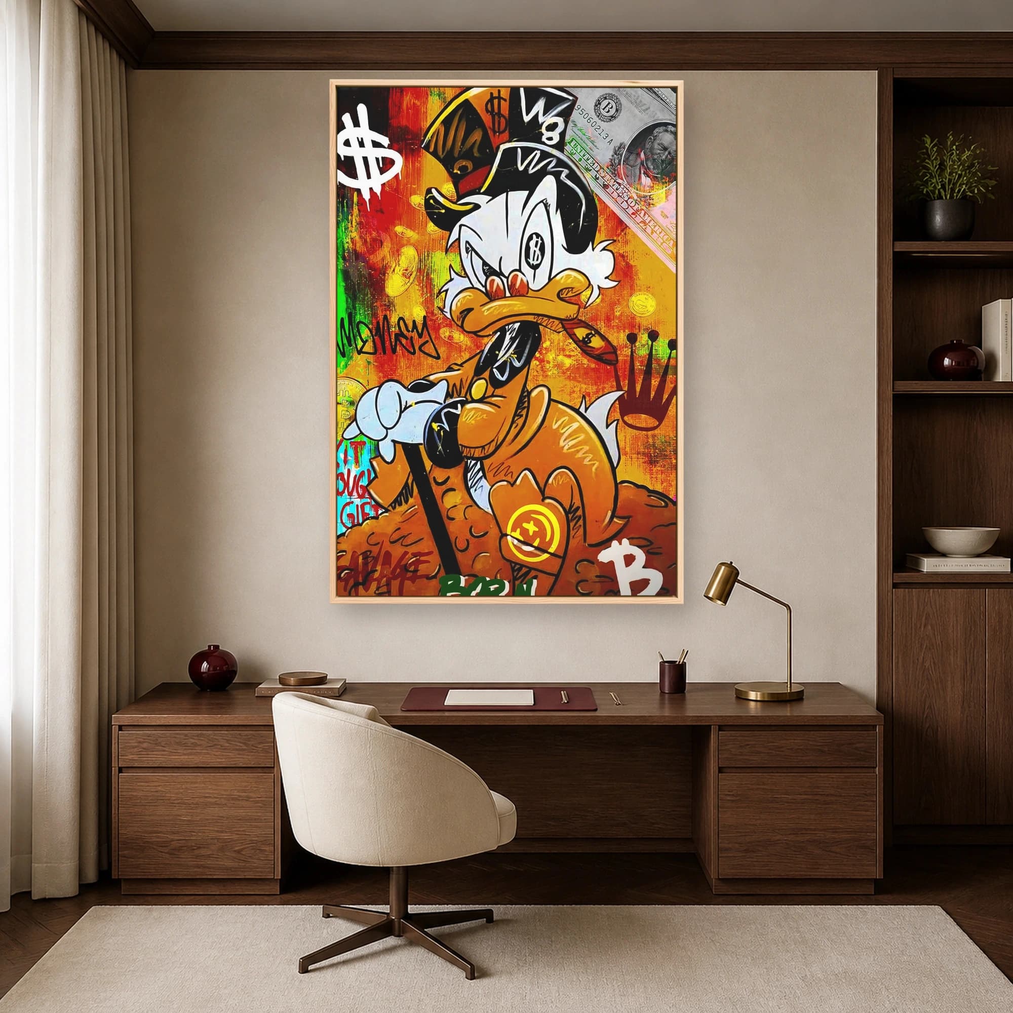 The Wealthy Duck Pop Art Canvas Print, view 7