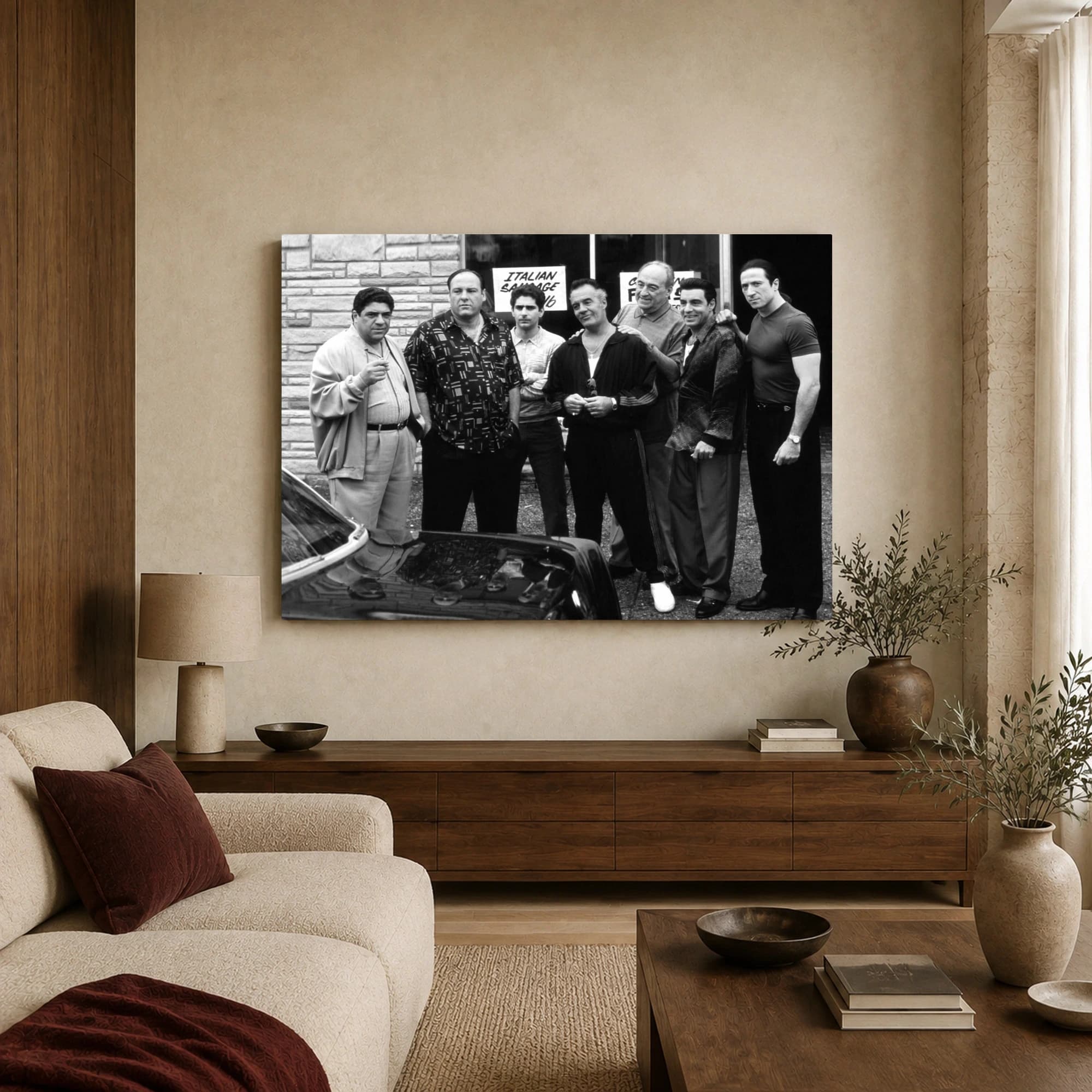 The Sopranos Cast Black and White Wall Art, view 3