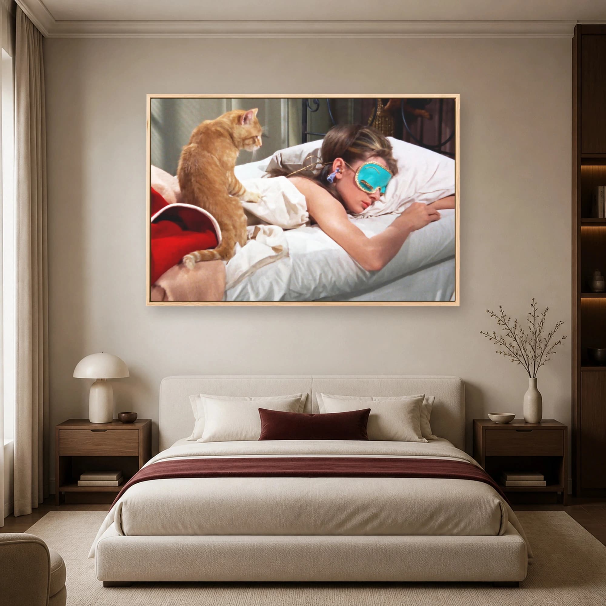 Breakfast at Tiffany's Movie Canvas Art: Holly & Cat Sleeping, view 6