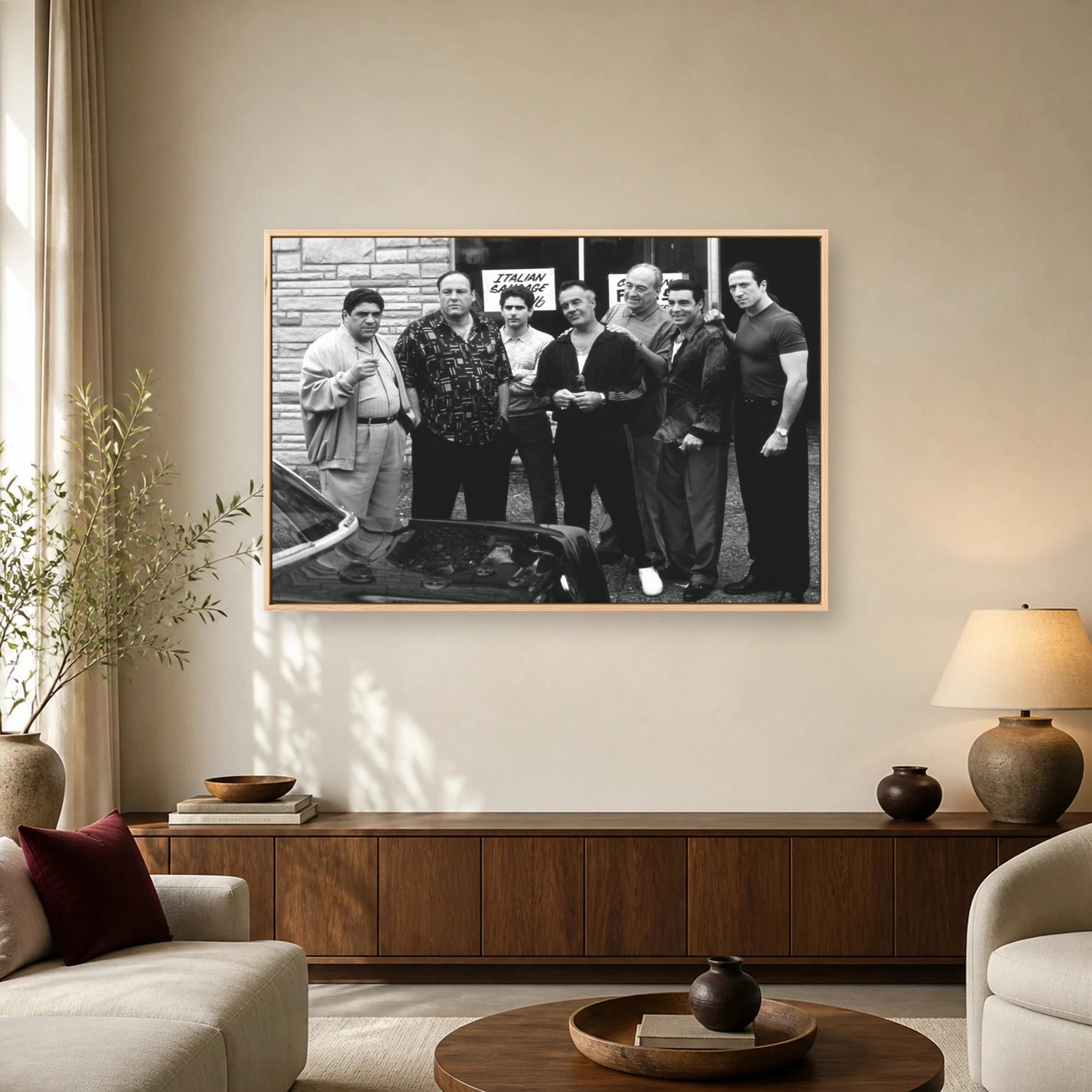 The Sopranos Cast Black and White Wall Art, view 2