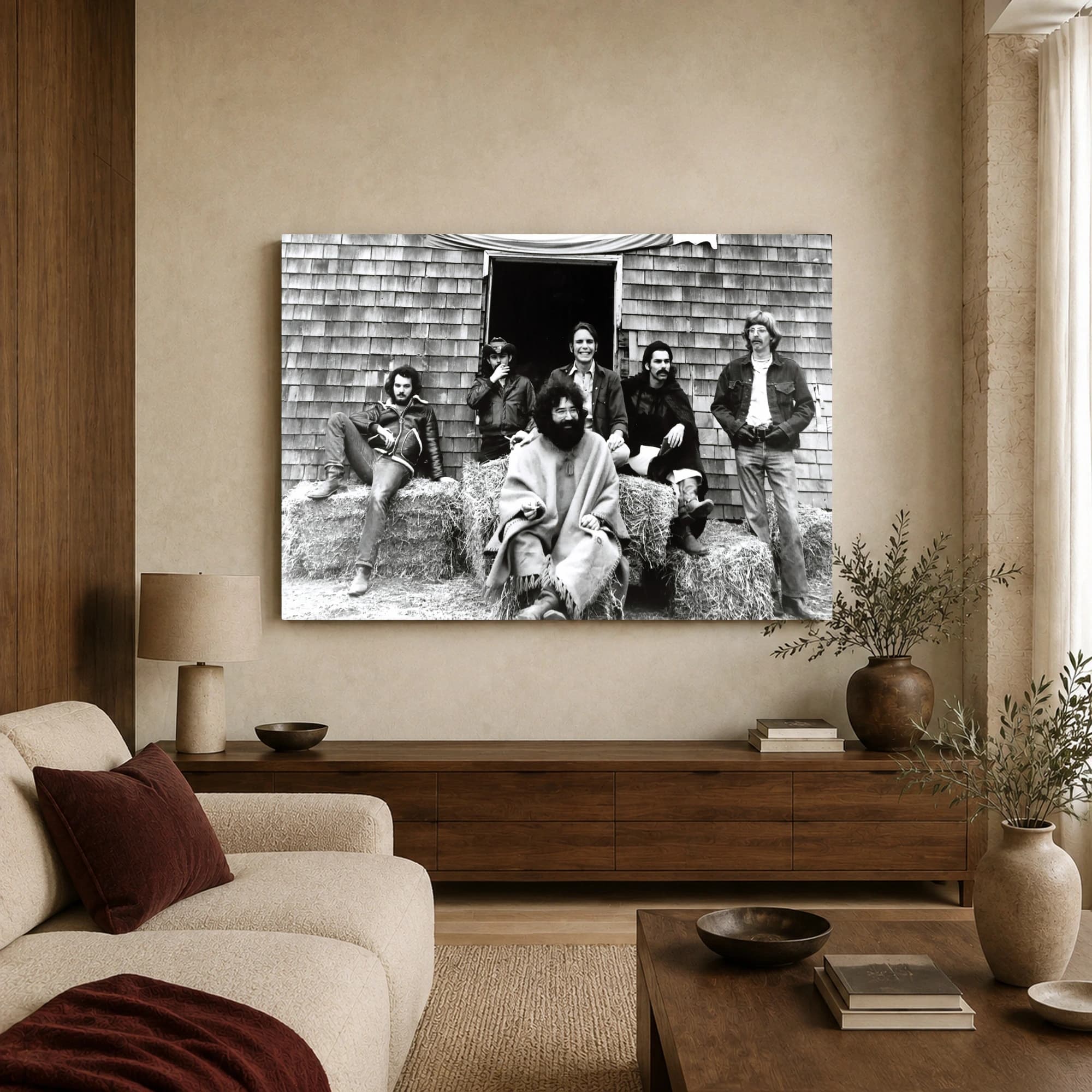 Grateful Dead Vintage Barn Band Portrait Canvas Print, view 4