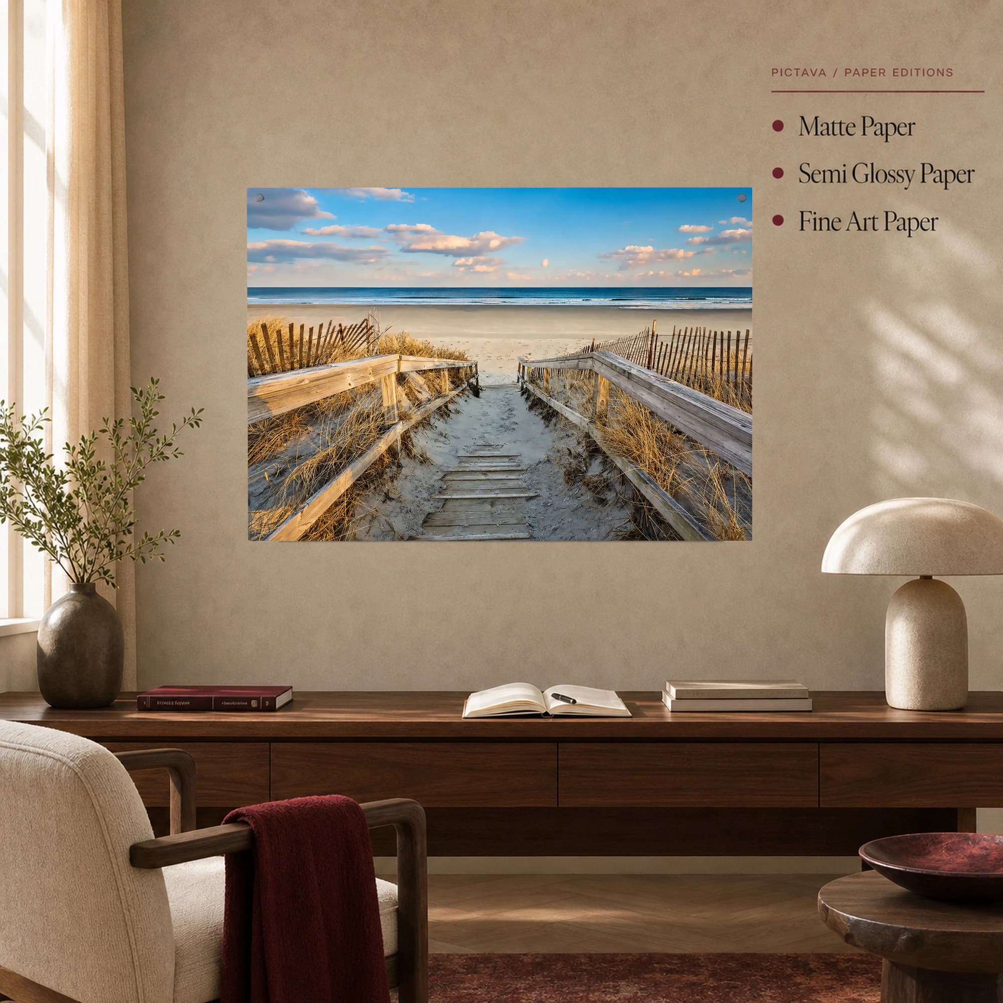 Coastal Pathway Beach Landscape Wall Art, view 4
