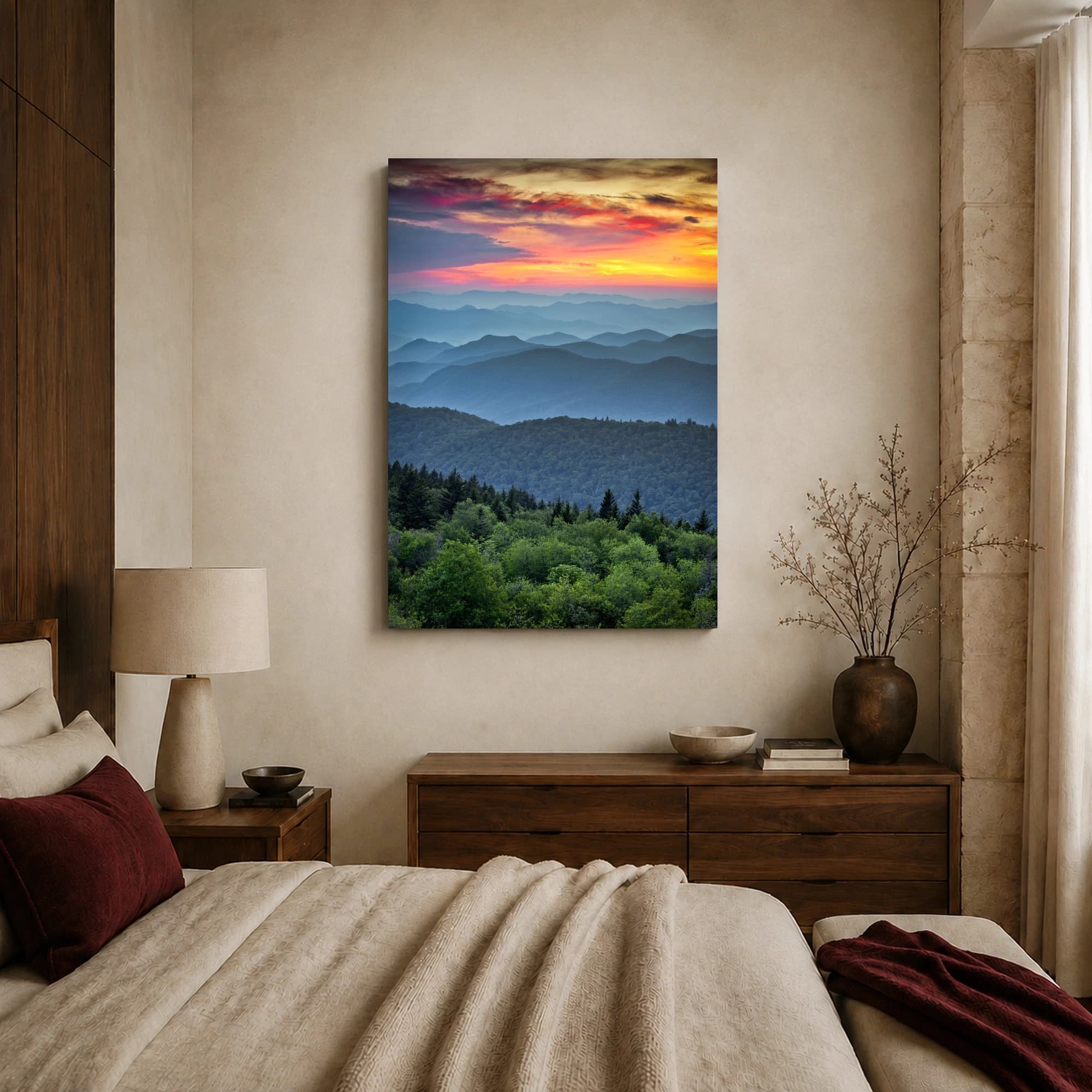 Sunset Over Blue Ridge Mountains Vertical Fine Art Print, view 7
