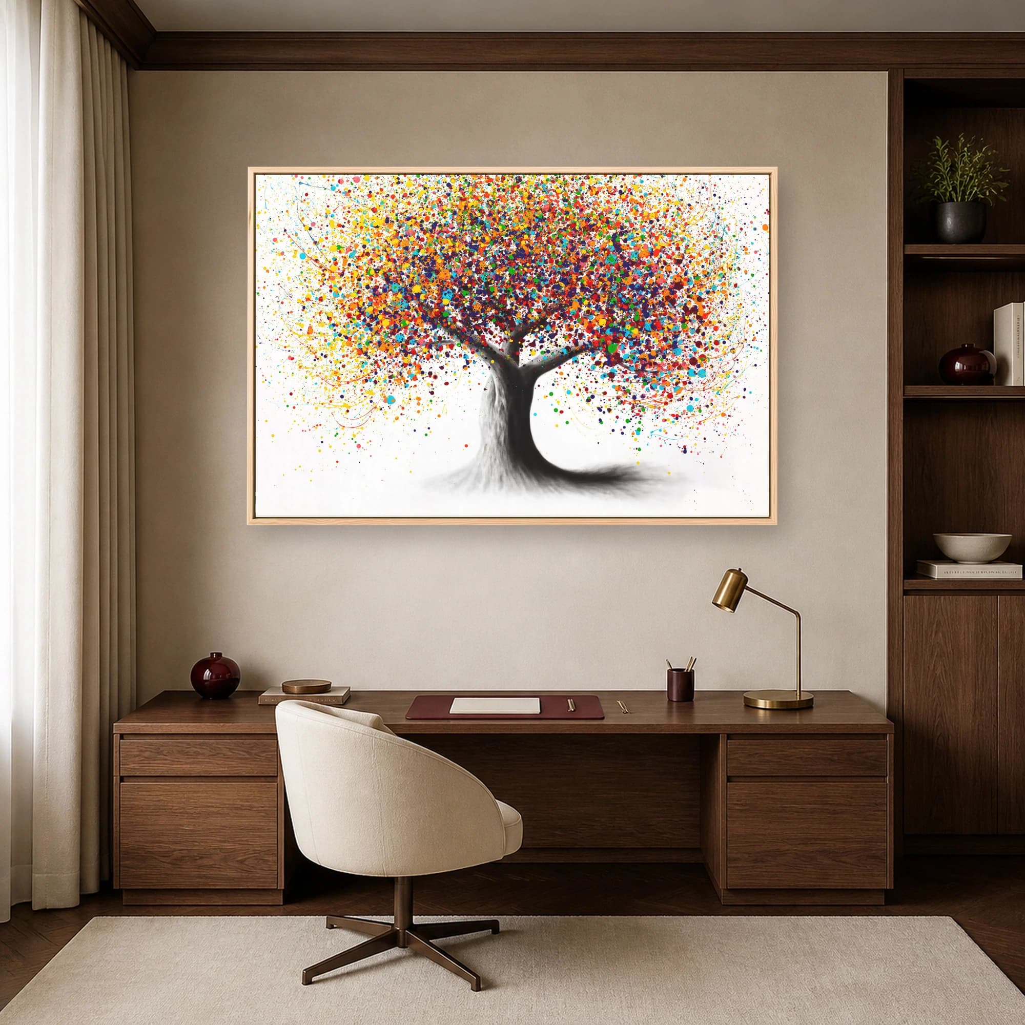 Vibrant Colorful Tree Splatter Art Print, view 8