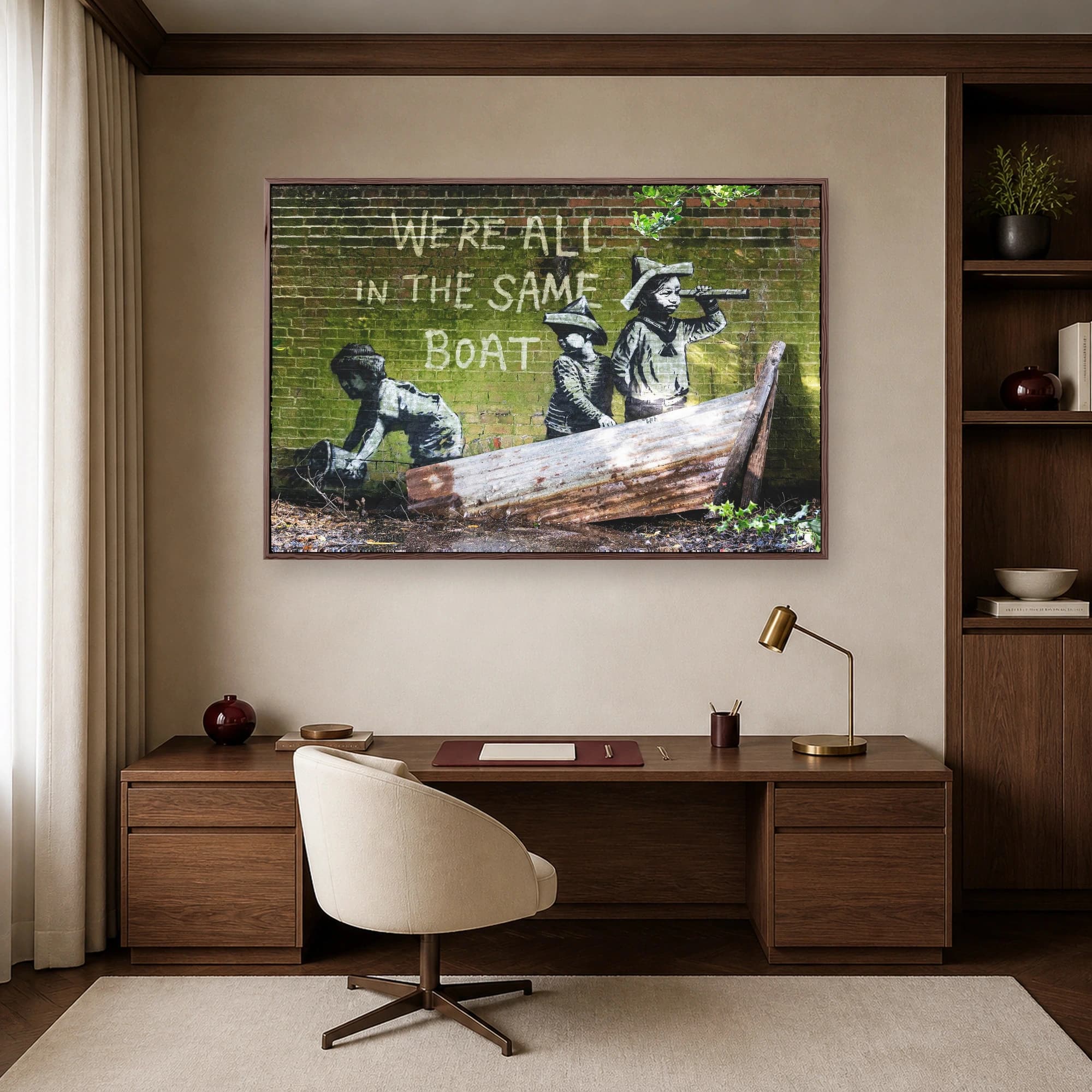 We're All in the Same Boat Street Art Canvas Print, view 7
