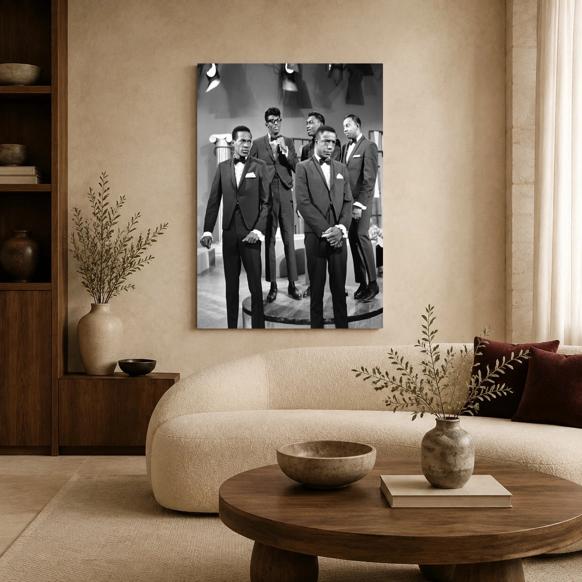The Temptations Vintage Black and White Motown Wall Art Print, view 4