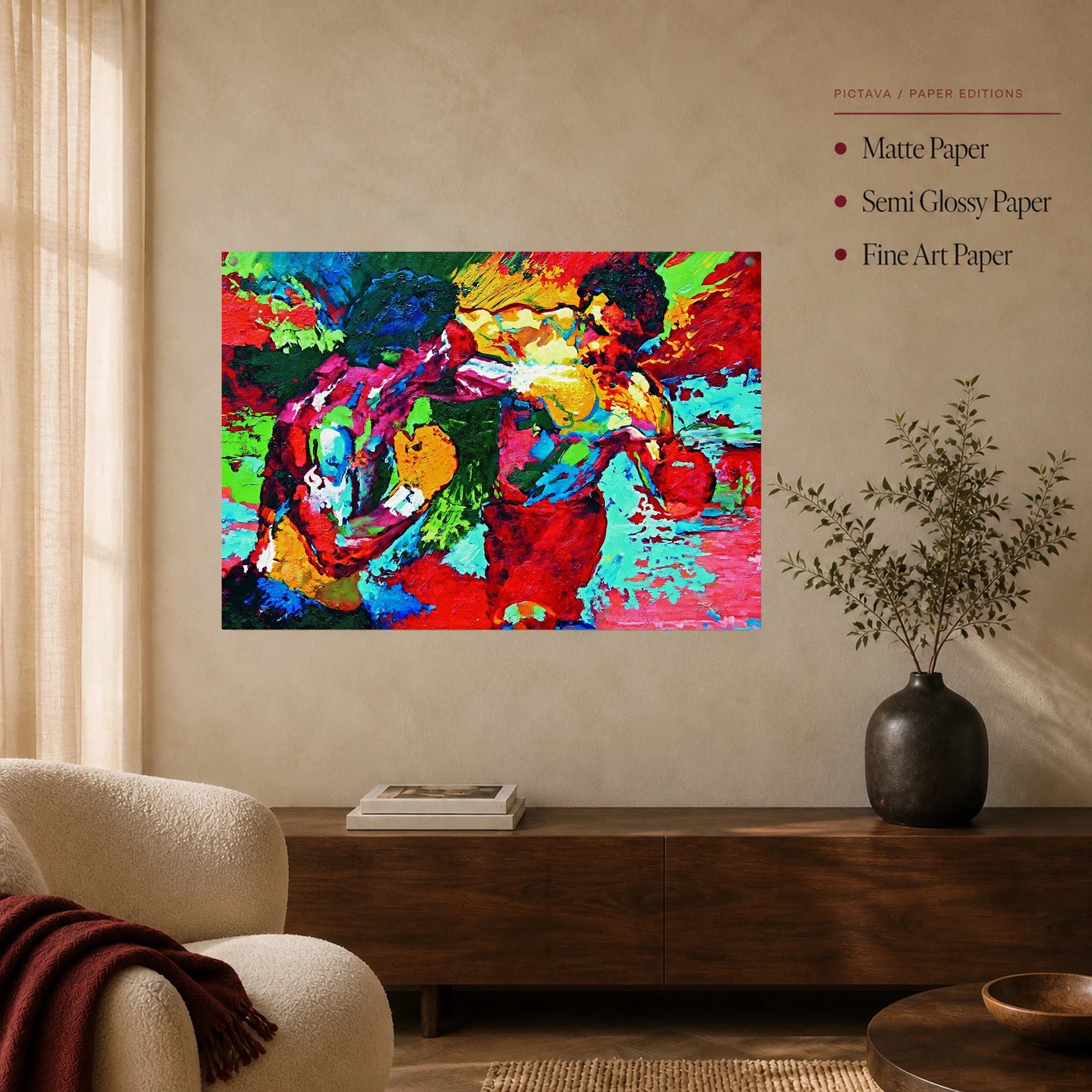 Abstract Boxing Match Impasto Canvas Print, view 4